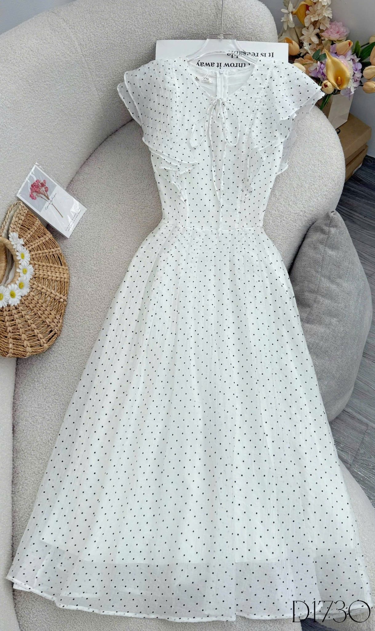 Đầm Thiết Kế Vai Bèo Cánh Tiên Dáng Xòe Đi Chơi TuTu Store Mã D1730