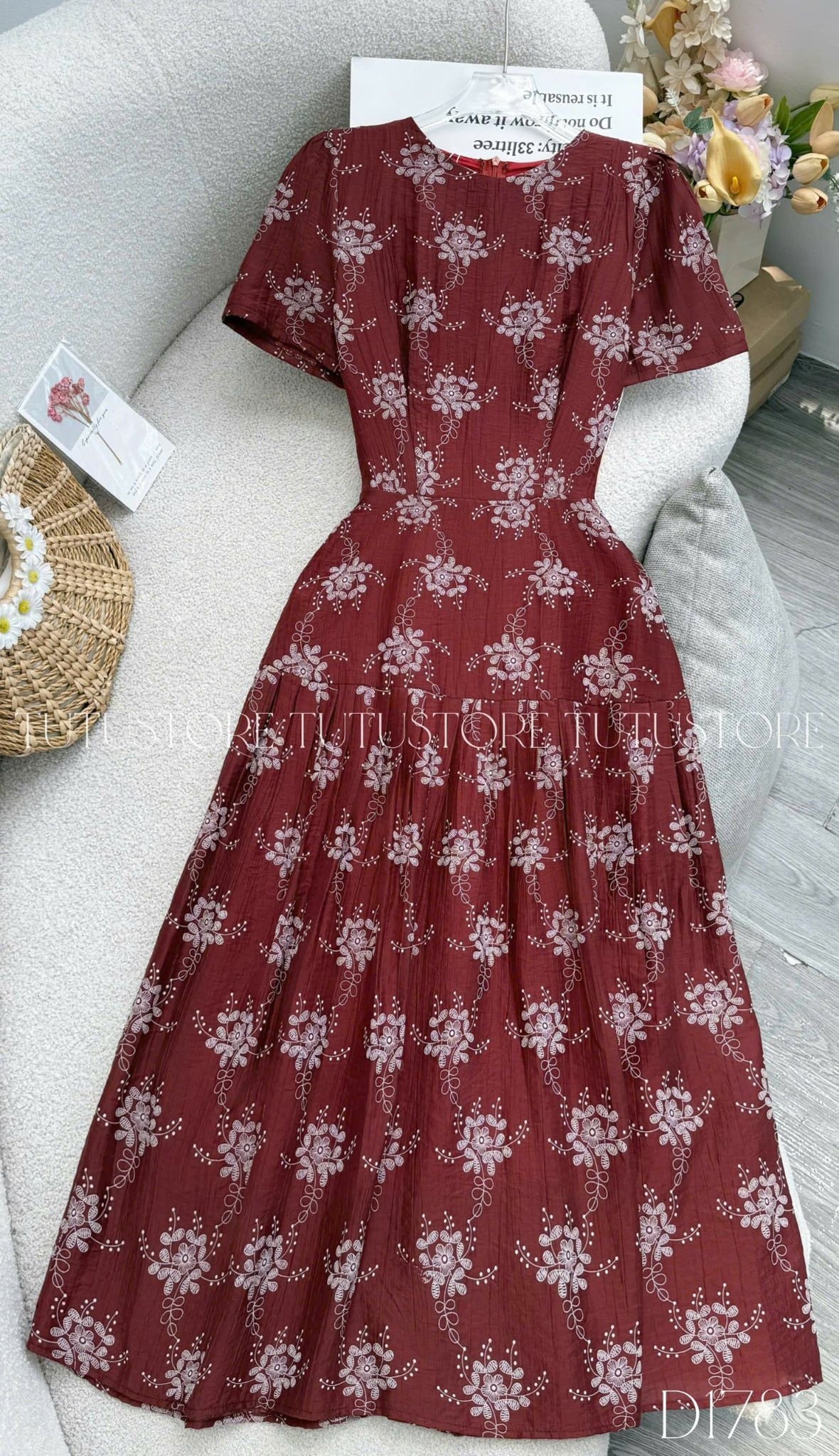 Đầm Thiết Kế Cổ Tròn Dáng Xòe Đi Chơi TuTu Store Mã D1783