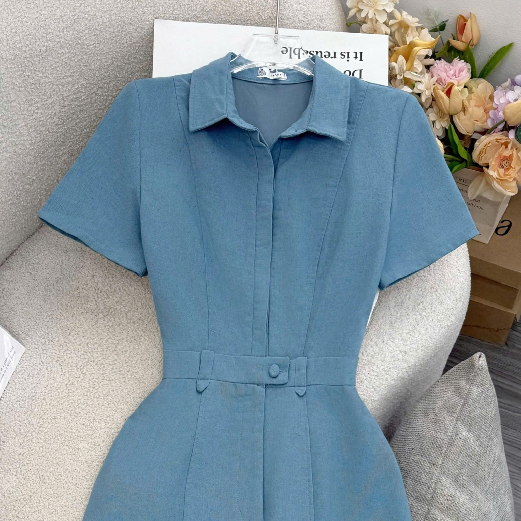Đầm Thiết Kế Cổ Sơ Mi Dáng A Công Sở TuTu Store Mã D1777