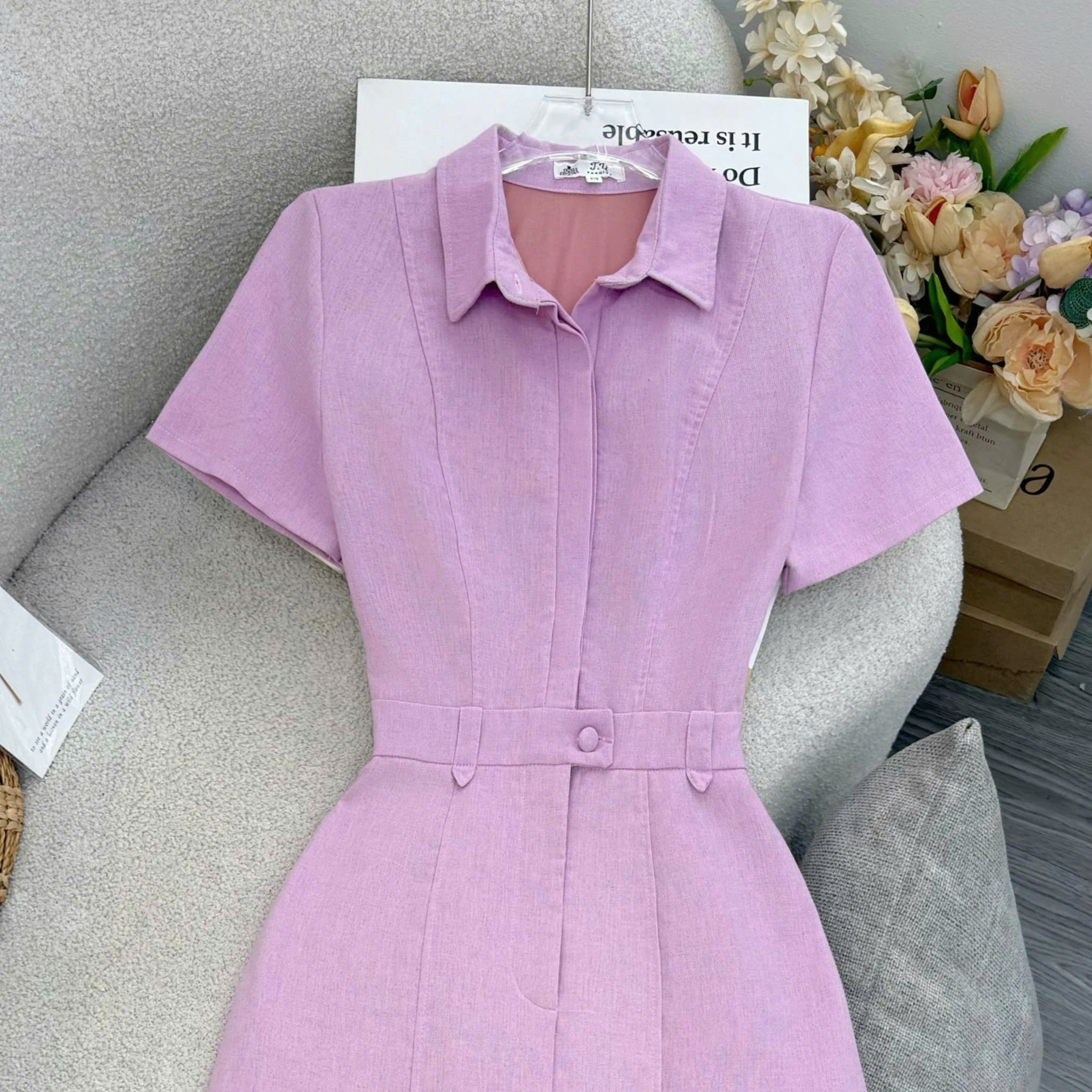 Đầm Thiết Kế Cổ Sơ Mi Dáng A Công Sở TuTu Store Mã D1777