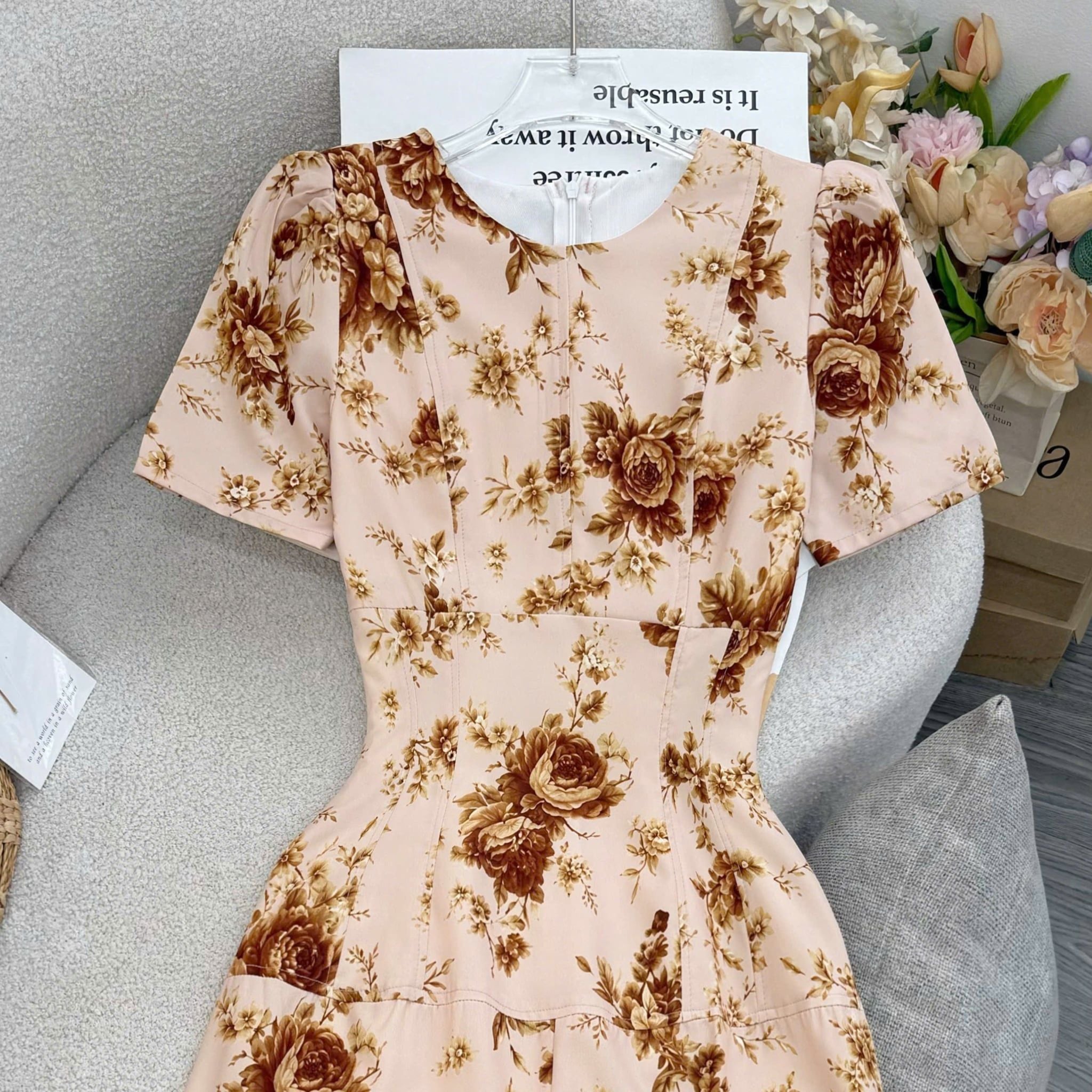 Đầm Hoa Thiết Kế Dáng Chữ A Dài Tôn Dáng Đi Tiệc TuTu Store Mã D1792