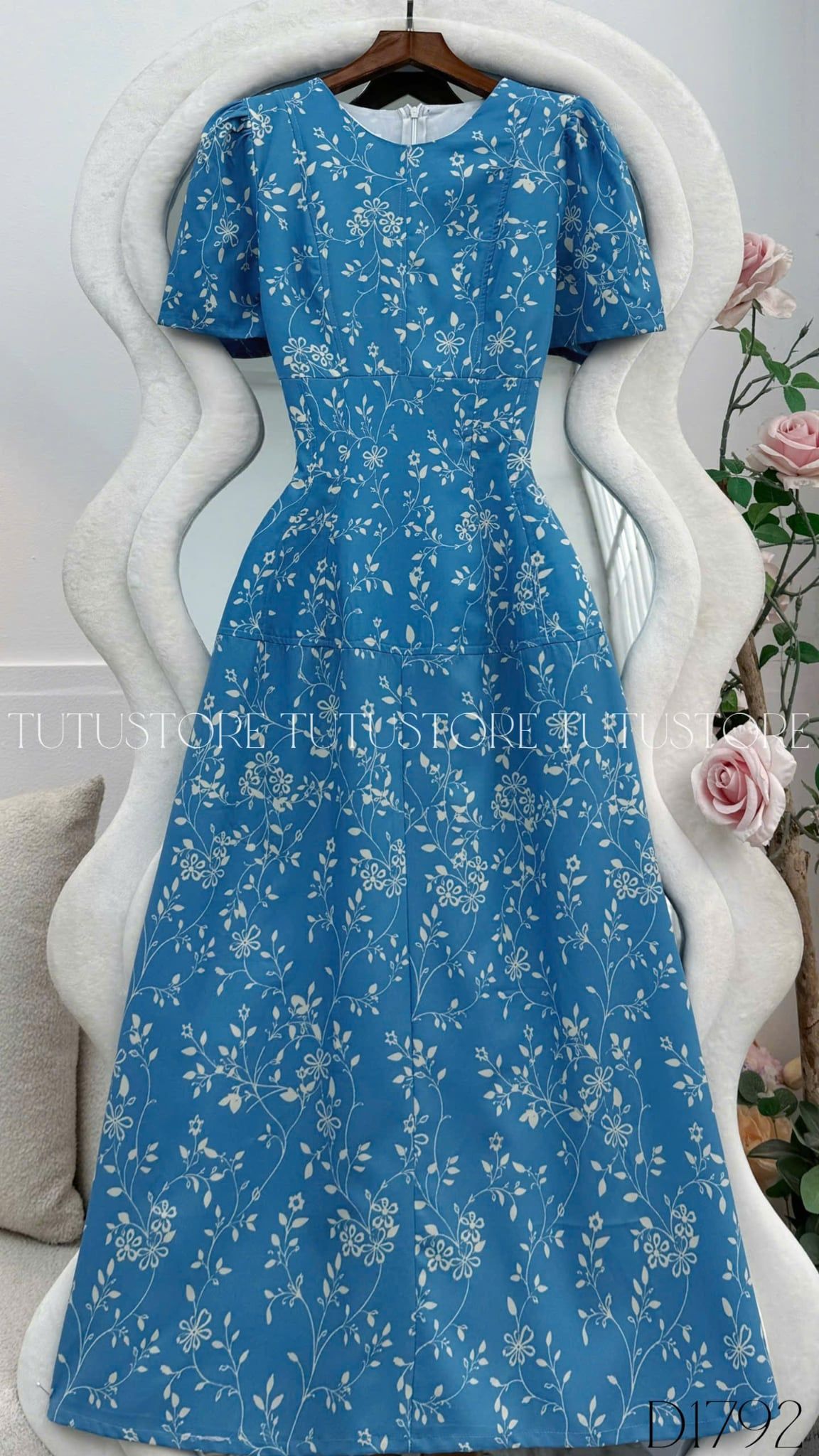 Đầm Hoa Thiết Kế Dáng Chữ A Dài Tôn Dáng Đi Tiệc TuTu Store Mã D1792