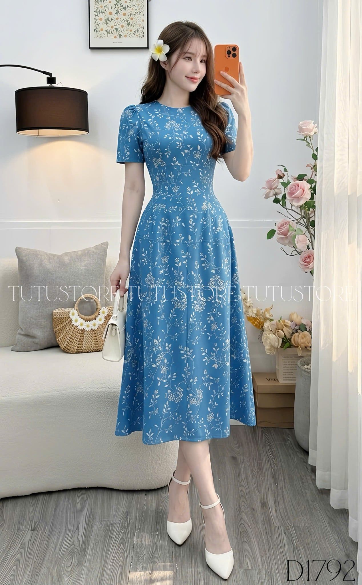 Đầm Hoa Thiết Kế Dáng Chữ A Dài Tôn Dáng Đi Tiệc TuTu Store Mã D1792