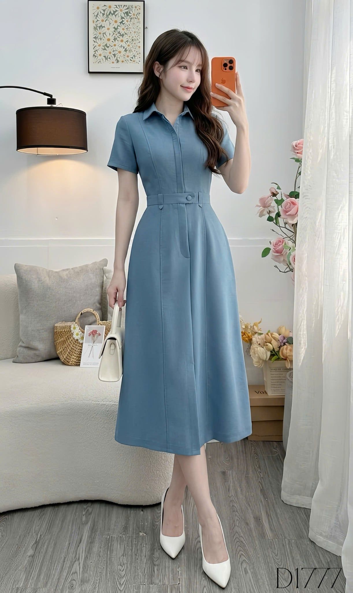 Đầm Thiết Kế Cổ Sơ Mi Dáng A Công Sở TuTu Store Mã D1777