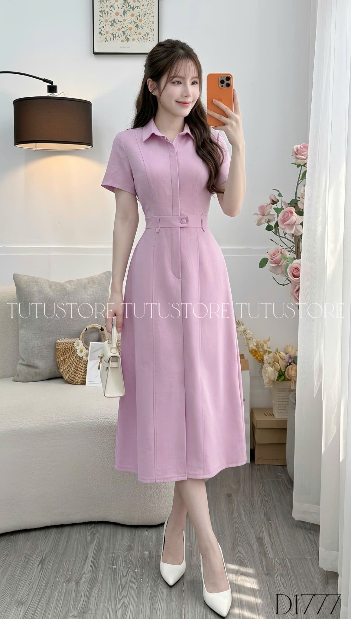Đầm Thiết Kế Cổ Sơ Mi Dáng A Công Sở TuTu Store Mã D1777