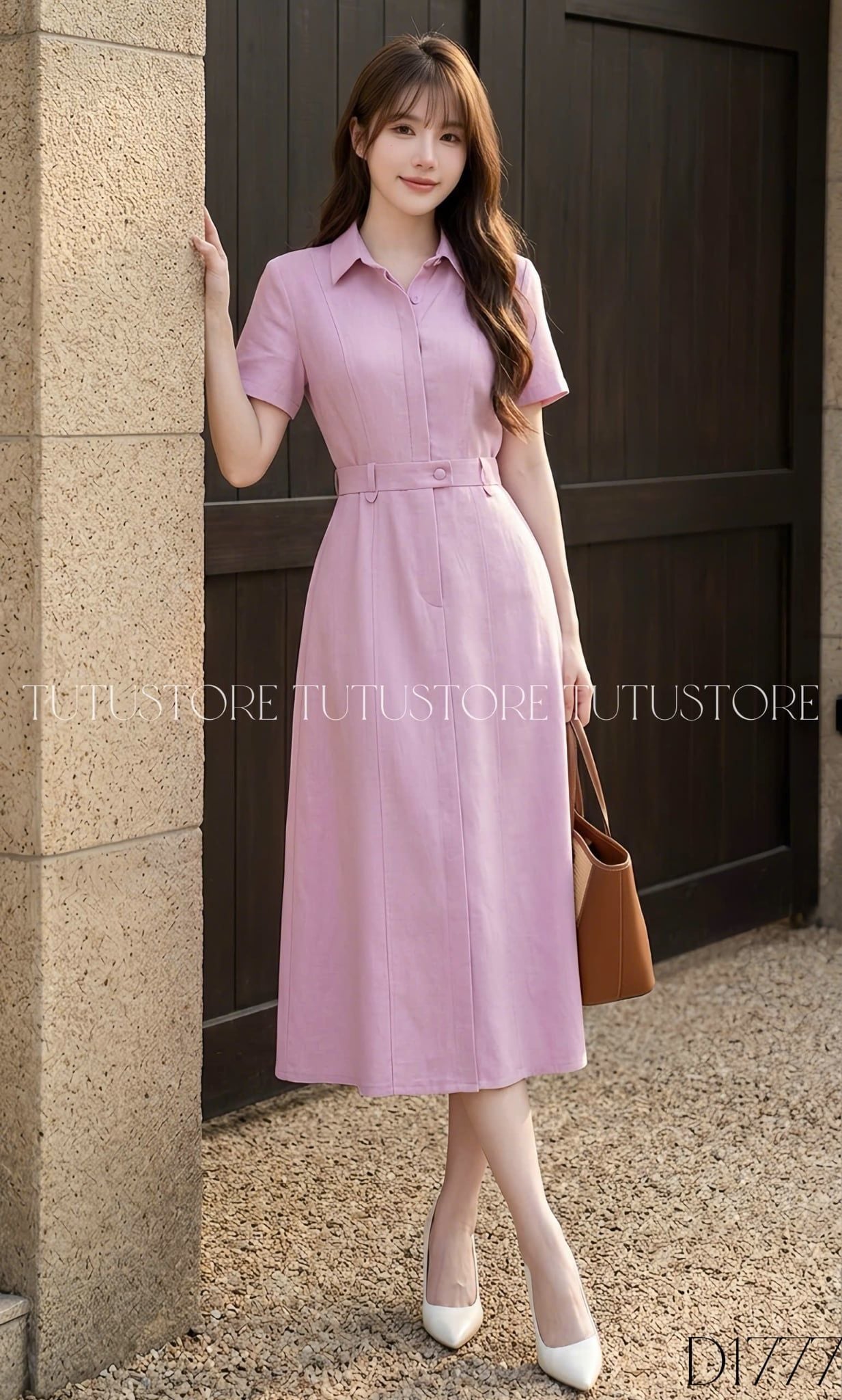 Đầm Thiết Kế Cổ Sơ Mi Dáng A Công Sở TuTu Store Mã D1777