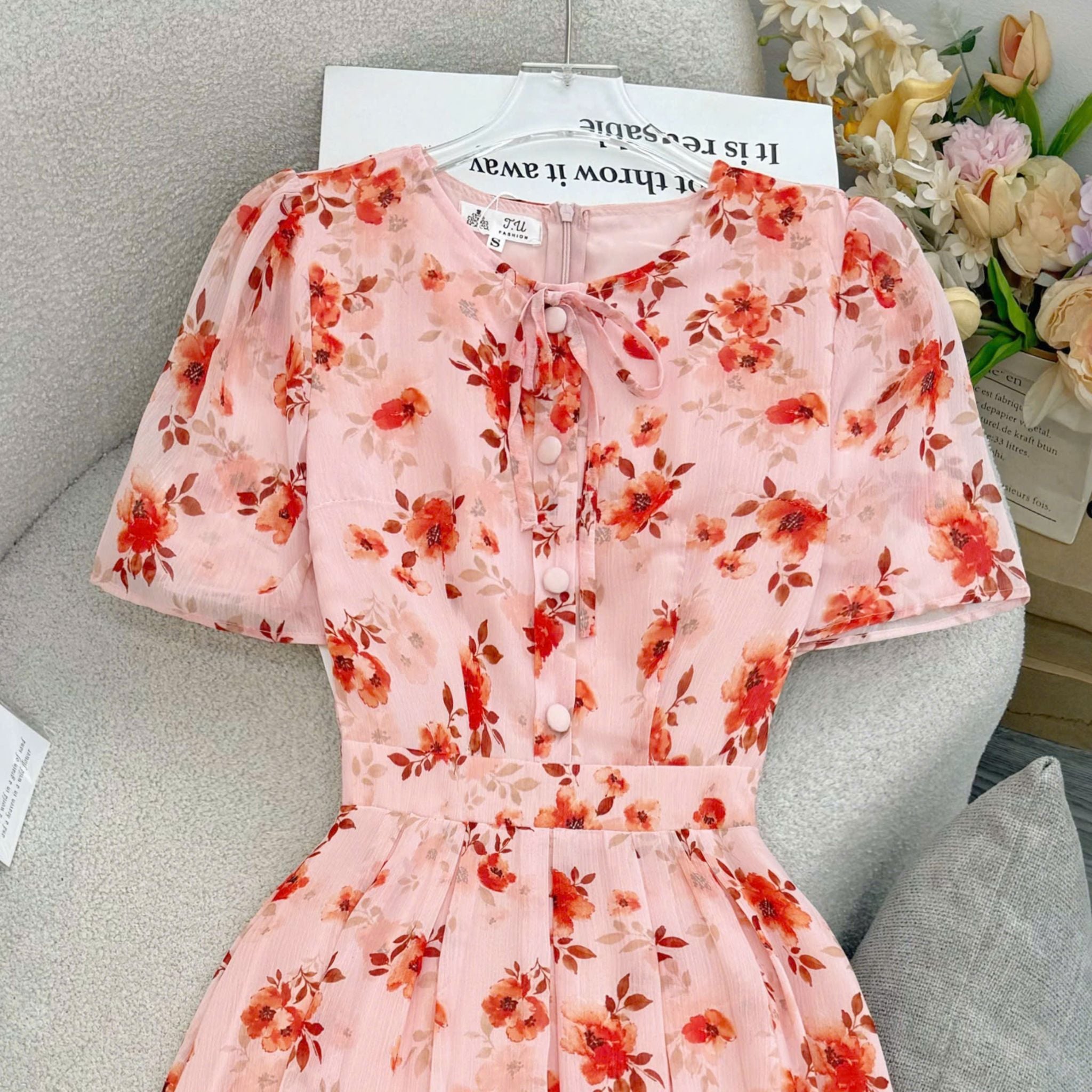 Đầm Hoa Thiết Kế Cổ Tròn Dáng Xòe Xinh Xắn Đi Chơi TuTu Store Mã D1797