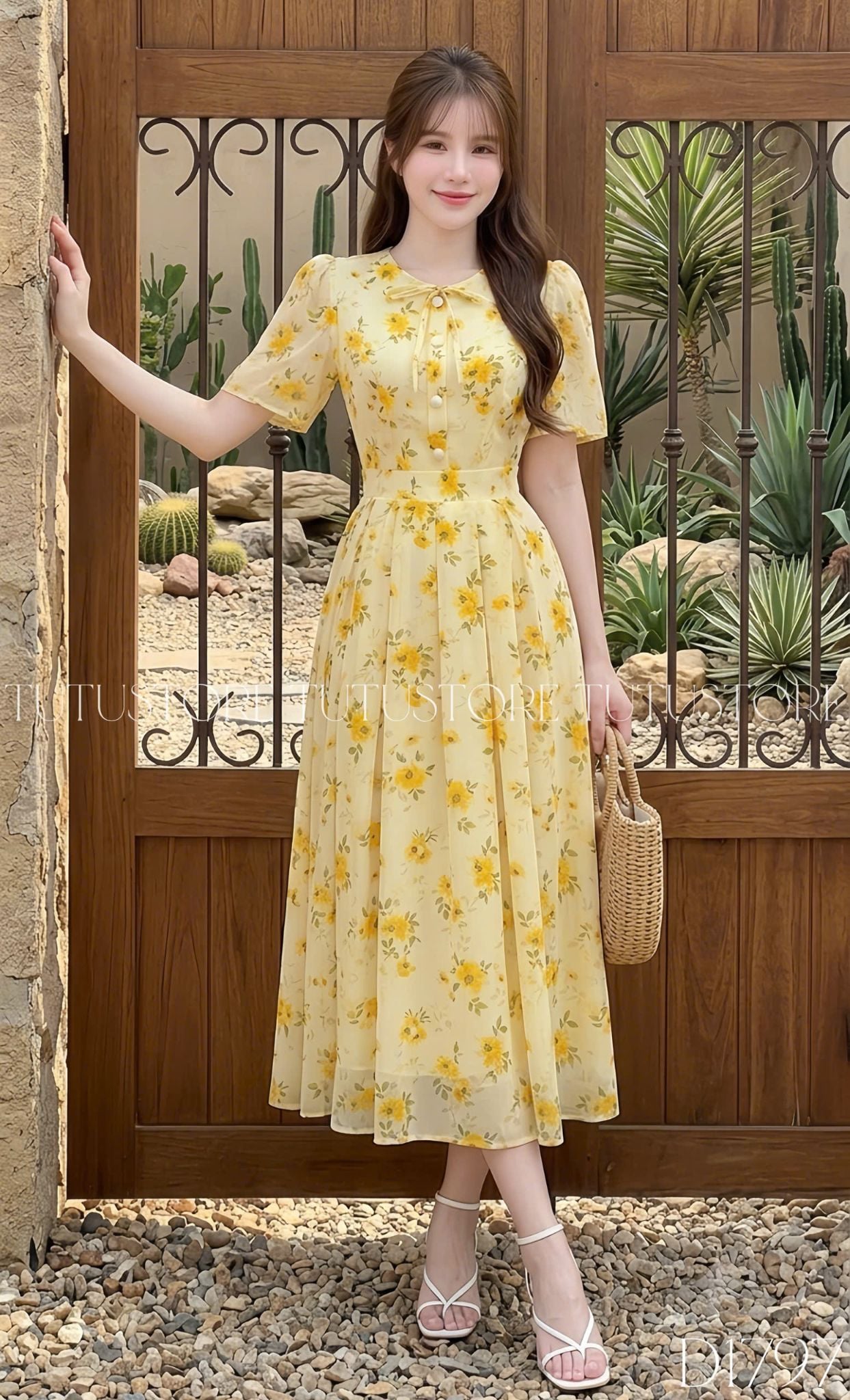 Đầm Hoa Thiết Kế Cổ Tròn Dáng Xòe Xinh Xắn Đi Chơi TuTu Store Mã D1797