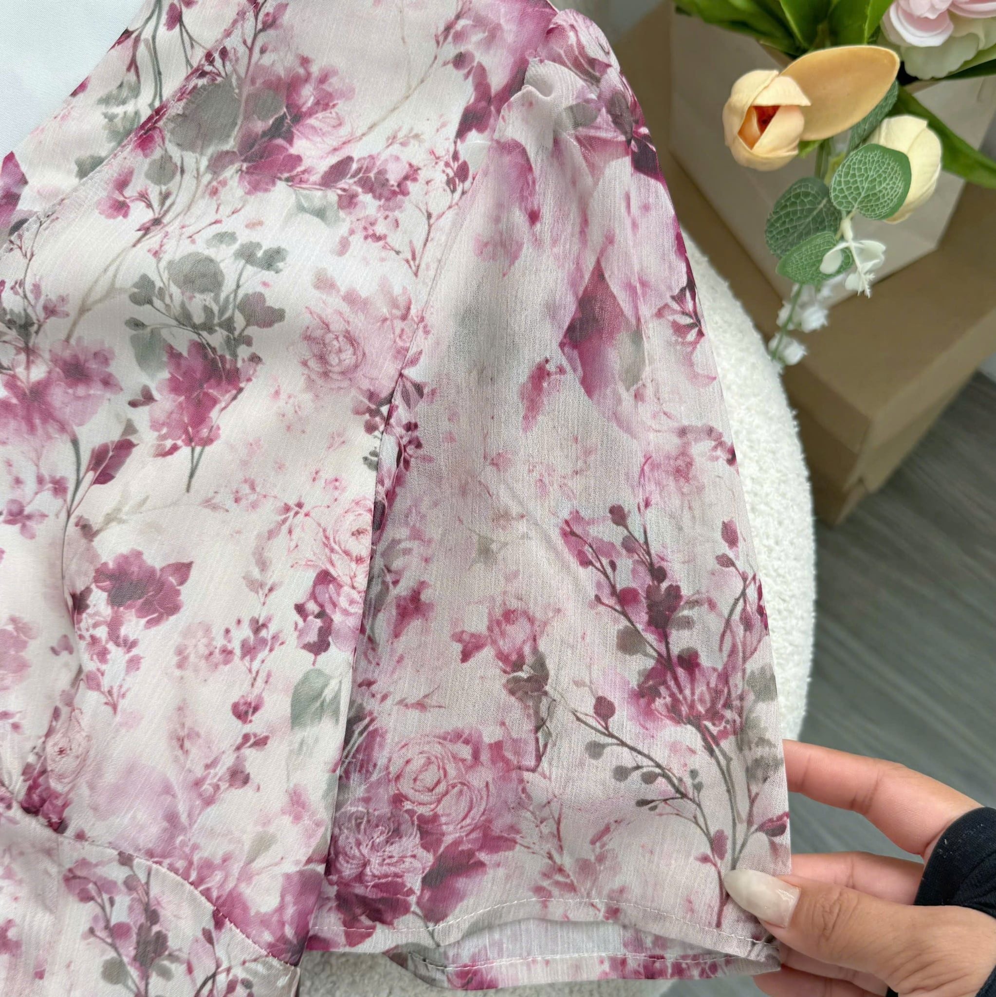 Đầm Hoa Thiết Kế Cổ Tim Dáng Dài Đi Chơi TuTu Store Mã D1776
