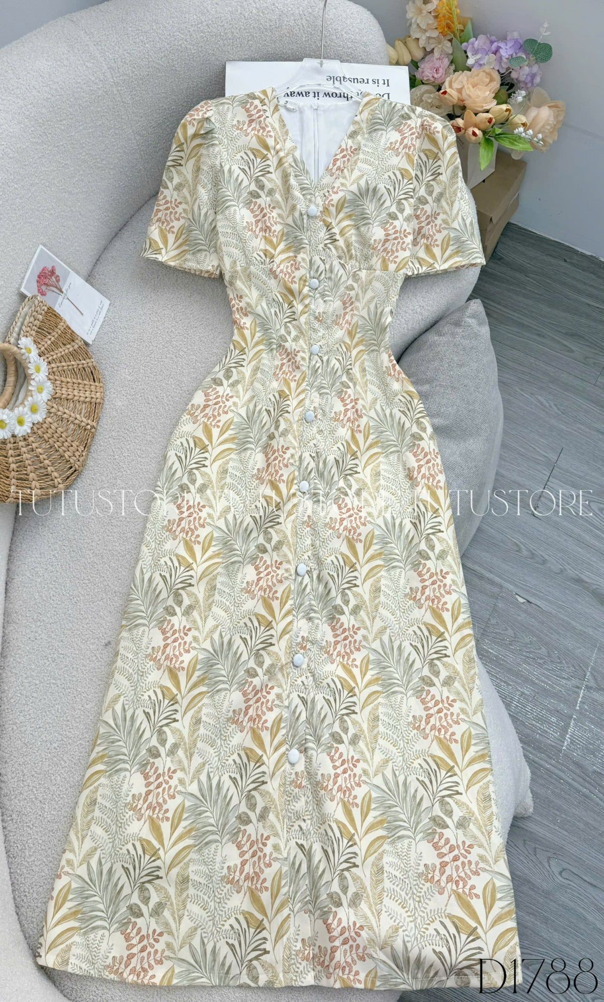 Đầm Thiết Kế Cổ Tim Dáng Dài Tôn Dáng Đi Chơi TuTu Store Mã D1788