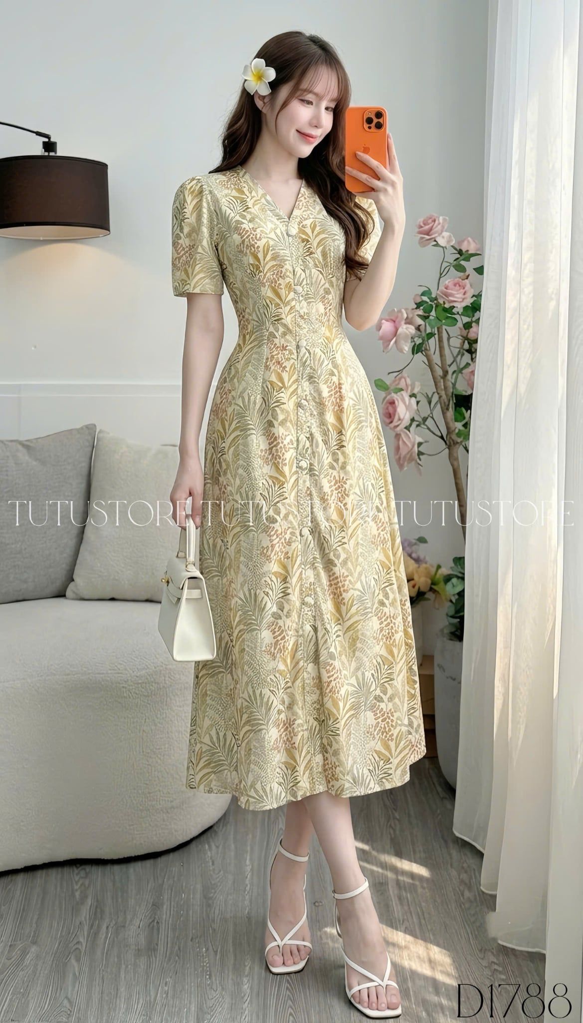 Đầm Thiết Kế Cổ Tim Dáng Dài Tôn Dáng Đi Chơi TuTu Store Mã D1788
