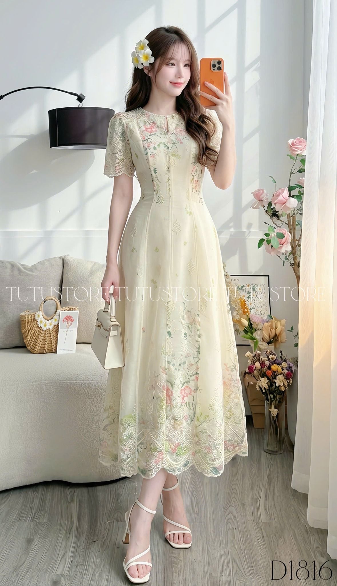 Đầm Thiết Kế Cổ Giọt Nước Dáng Dài Đi Chơi TuTu Store Mã D1816