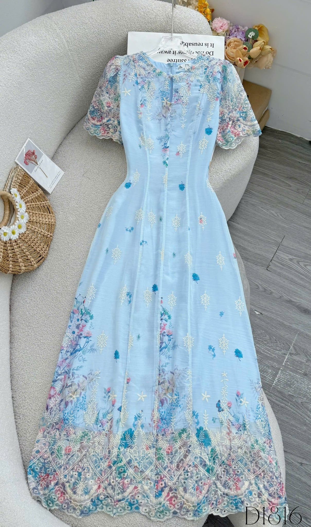Đầm Thiết Kế Cổ Giọt Nước Dáng Dài Đi Chơi TuTu Store Mã D1816