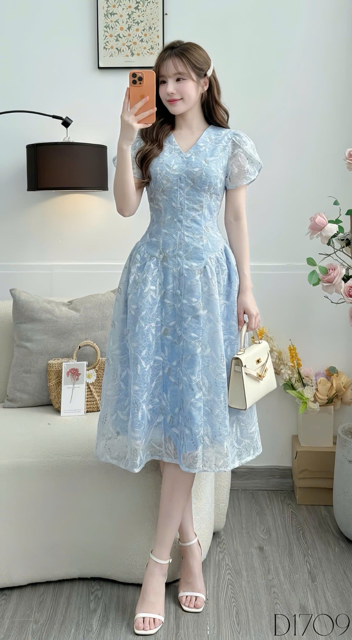 Đầm Thiết Kế Cổ V Dáng Xòe Đi Tiệc TuTu Store Mã D1709