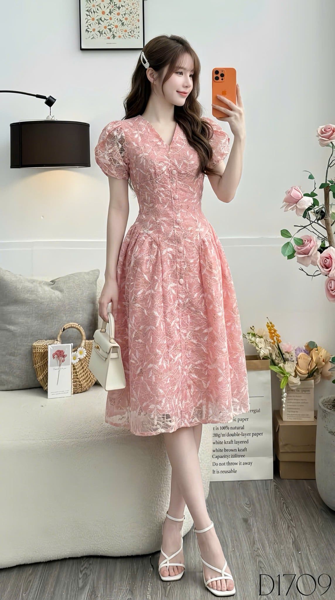 Đầm Thiết Kế Cổ V Dáng Xòe Đi Tiệc TuTu Store Mã D1709