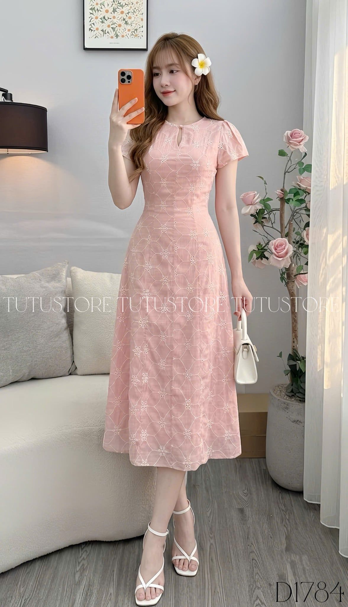 Đầm Thiết Kế Cổ Giọt Nước Dáng Dài Đi Chơi TuTu Store Mã D1784