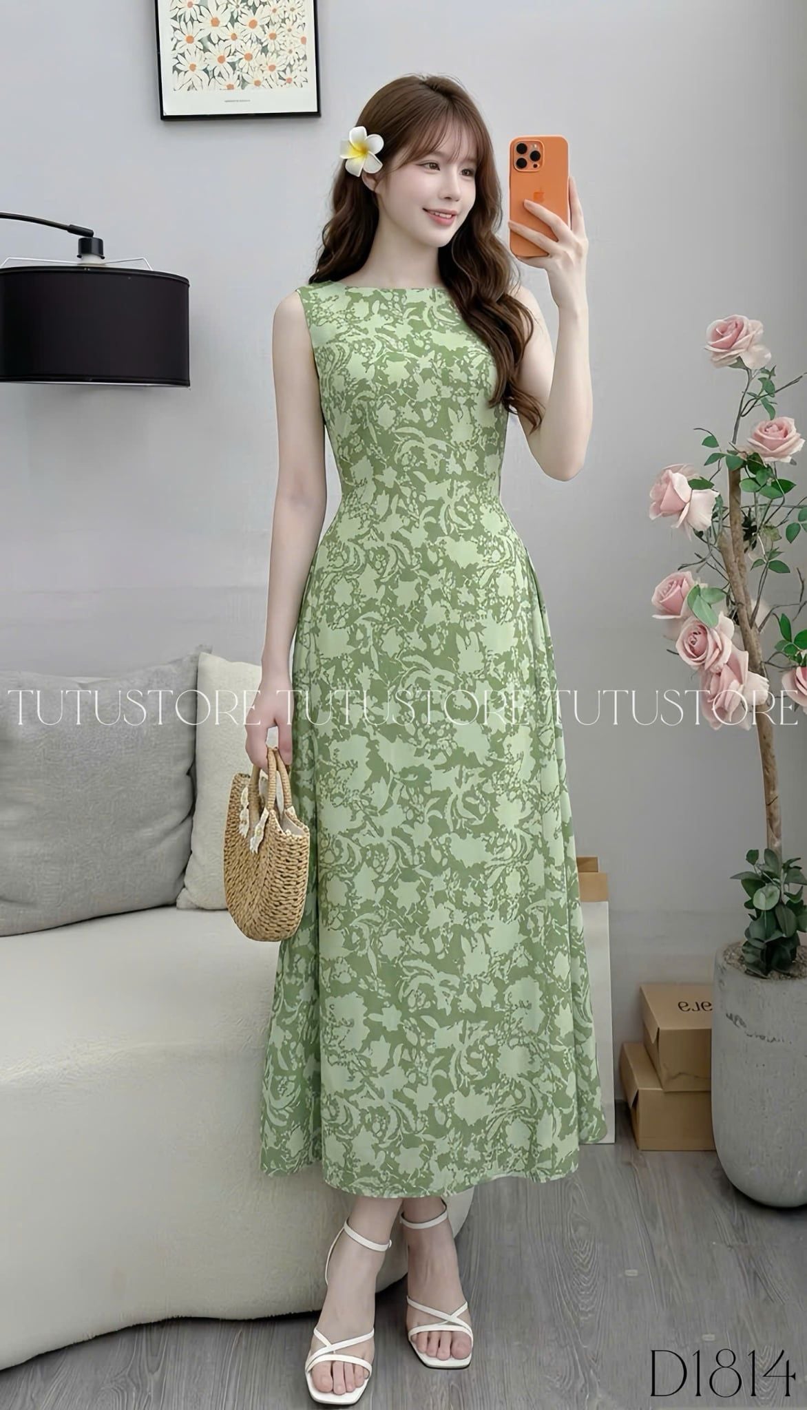 Đầm Thiết Kế Cổ Thuyền Ngắn Tay Dáng Dài Đi Chơi TuTu Store Mã D1814