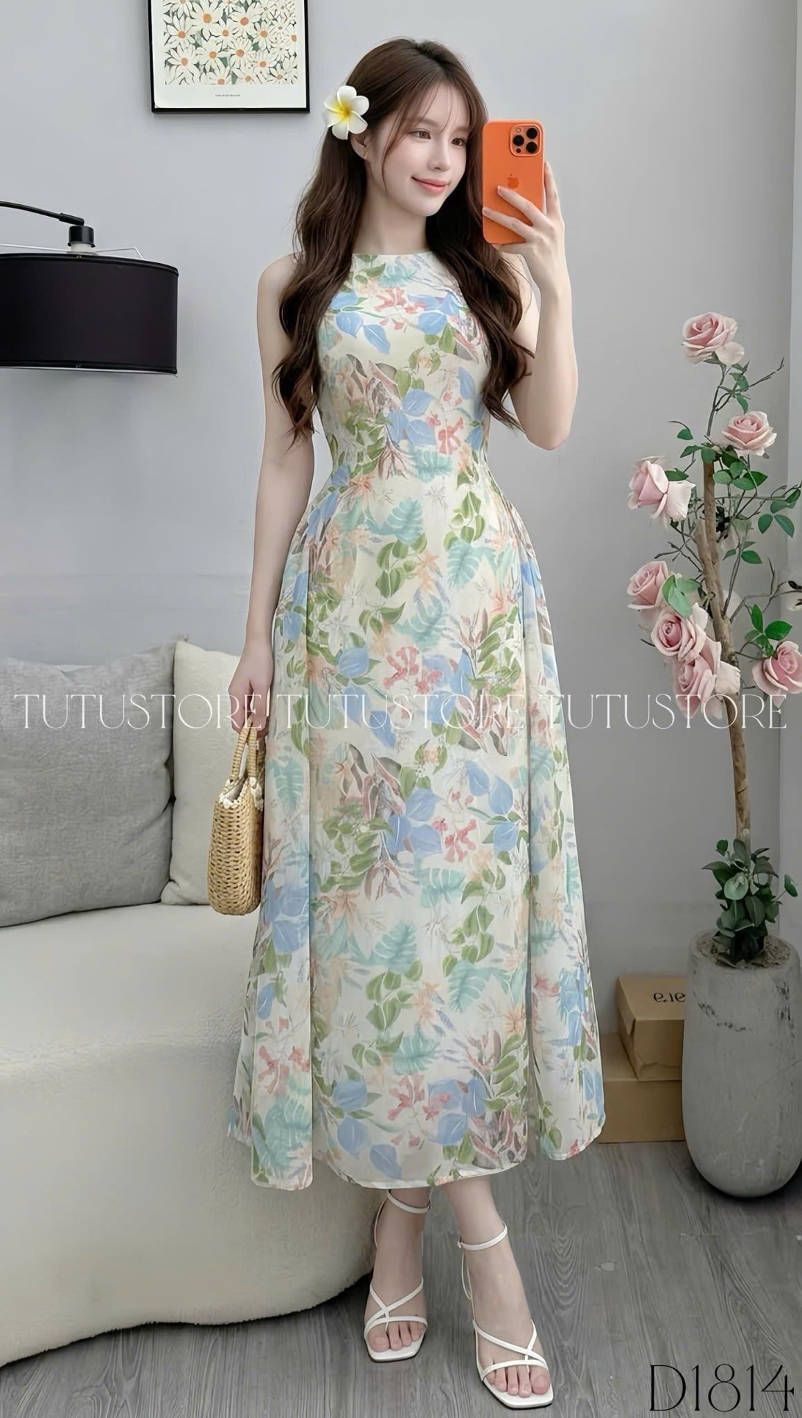 Đầm Thiết Kế Cổ Thuyền Ngắn Tay Dáng Dài Đi Chơi TuTu Store Mã D1814