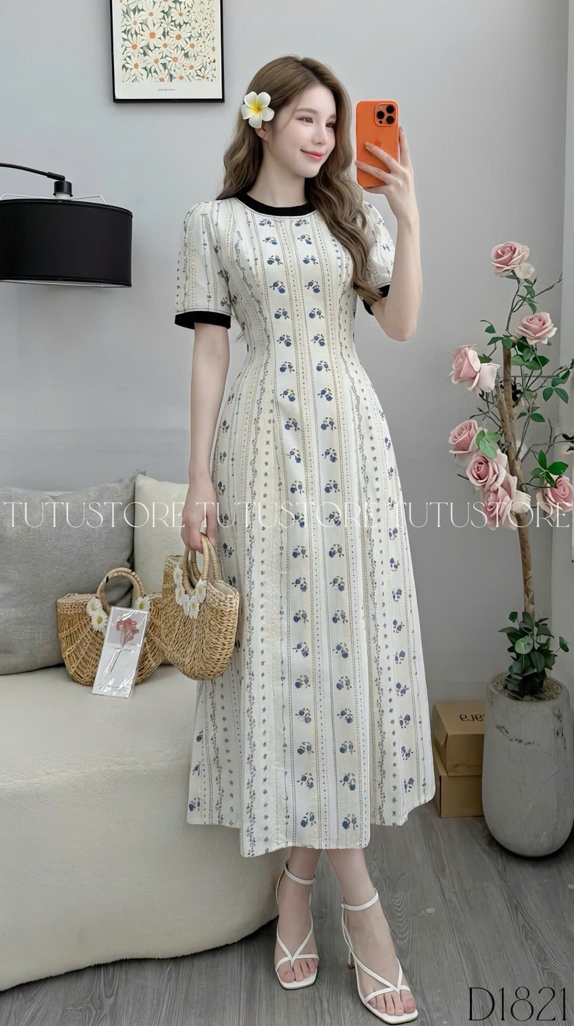 Đầm Thiết Kế Cổ Tròn Dáng Dài Đi Chơi TuTu Store Mã D1821