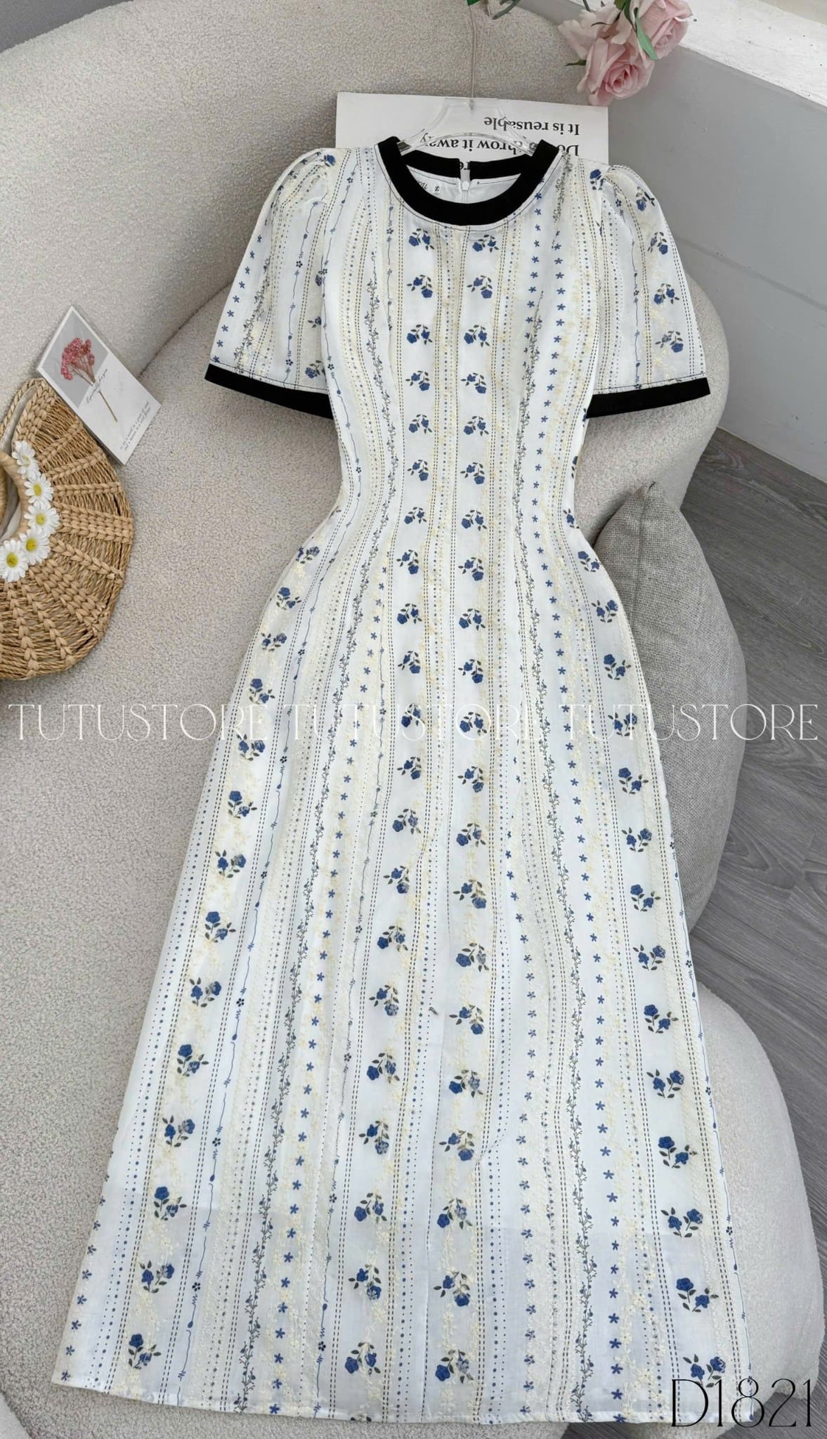 Đầm Thiết Kế Cổ Tròn Dáng Dài Đi Chơi TuTu Store Mã D1821