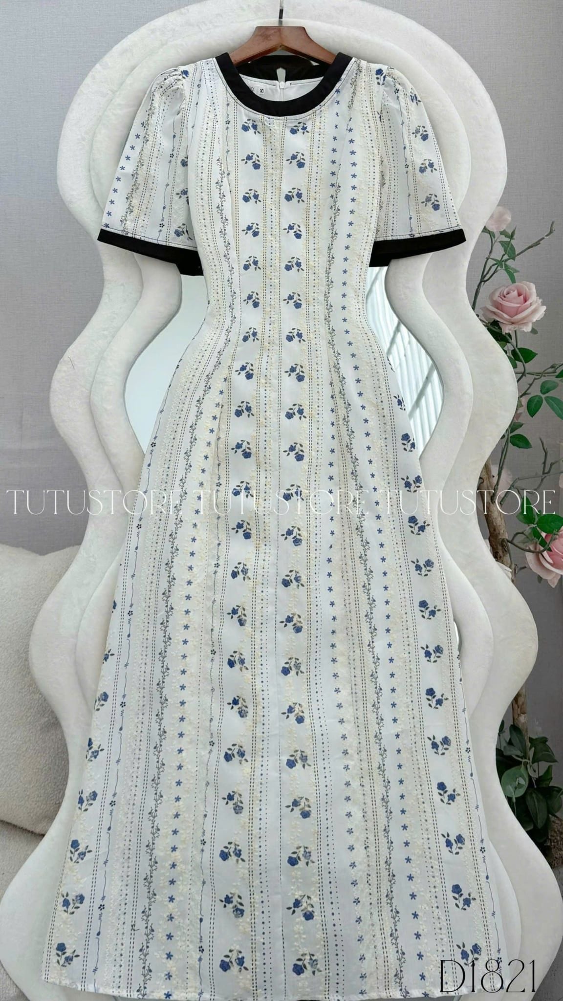 Đầm Thiết Kế Cổ Tròn Dáng Dài Đi Chơi TuTu Store Mã D1821