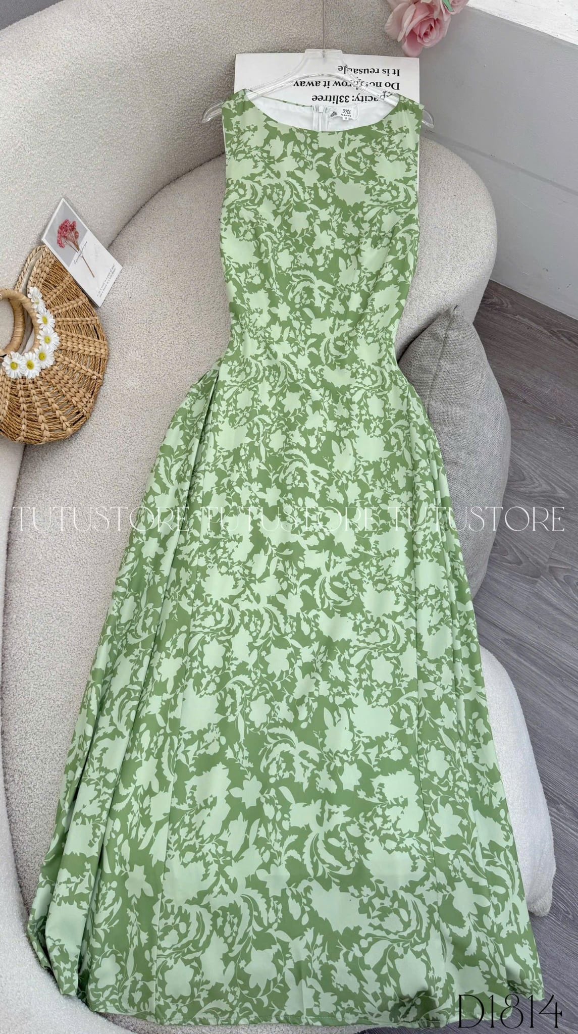 Đầm Thiết Kế Cổ Thuyền Ngắn Tay Dáng Dài Đi Chơi TuTu Store Mã D1814