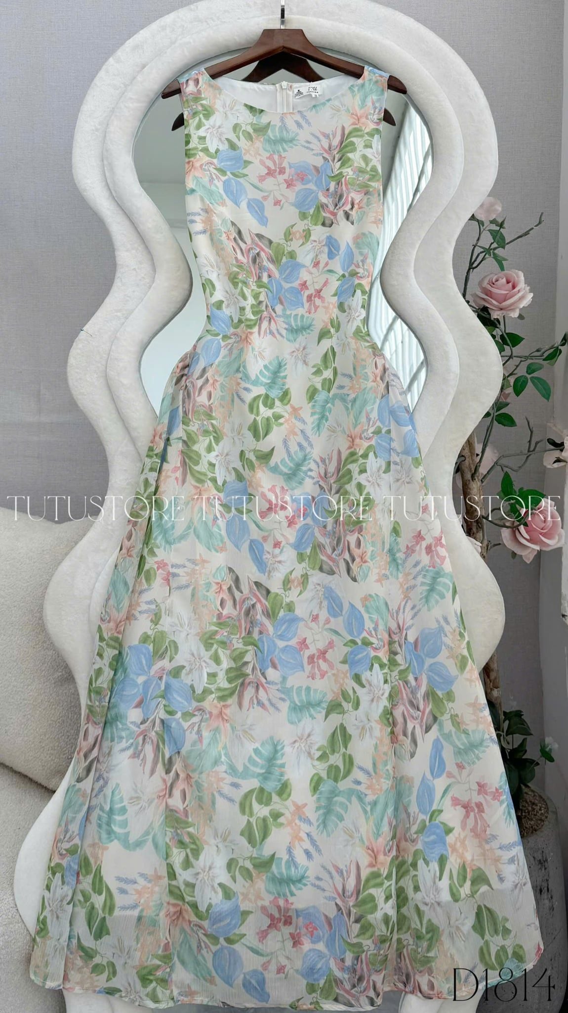 Đầm Thiết Kế Cổ Thuyền Ngắn Tay Dáng Dài Đi Chơi TuTu Store Mã D1814
