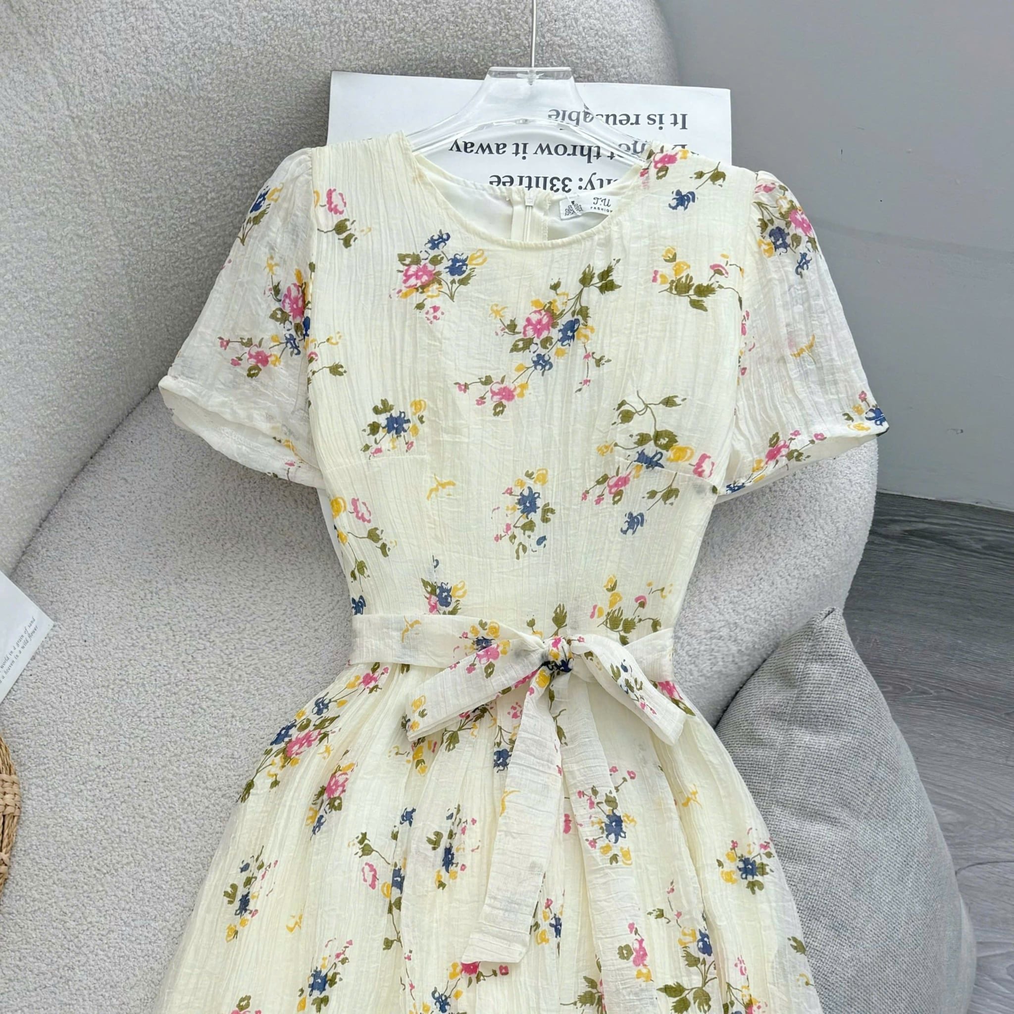 Đầm Thiết Kế Cổ Tròn Dáng Xòe Thắt Nơ  Đi Tiệc TuTu Store Mã D723