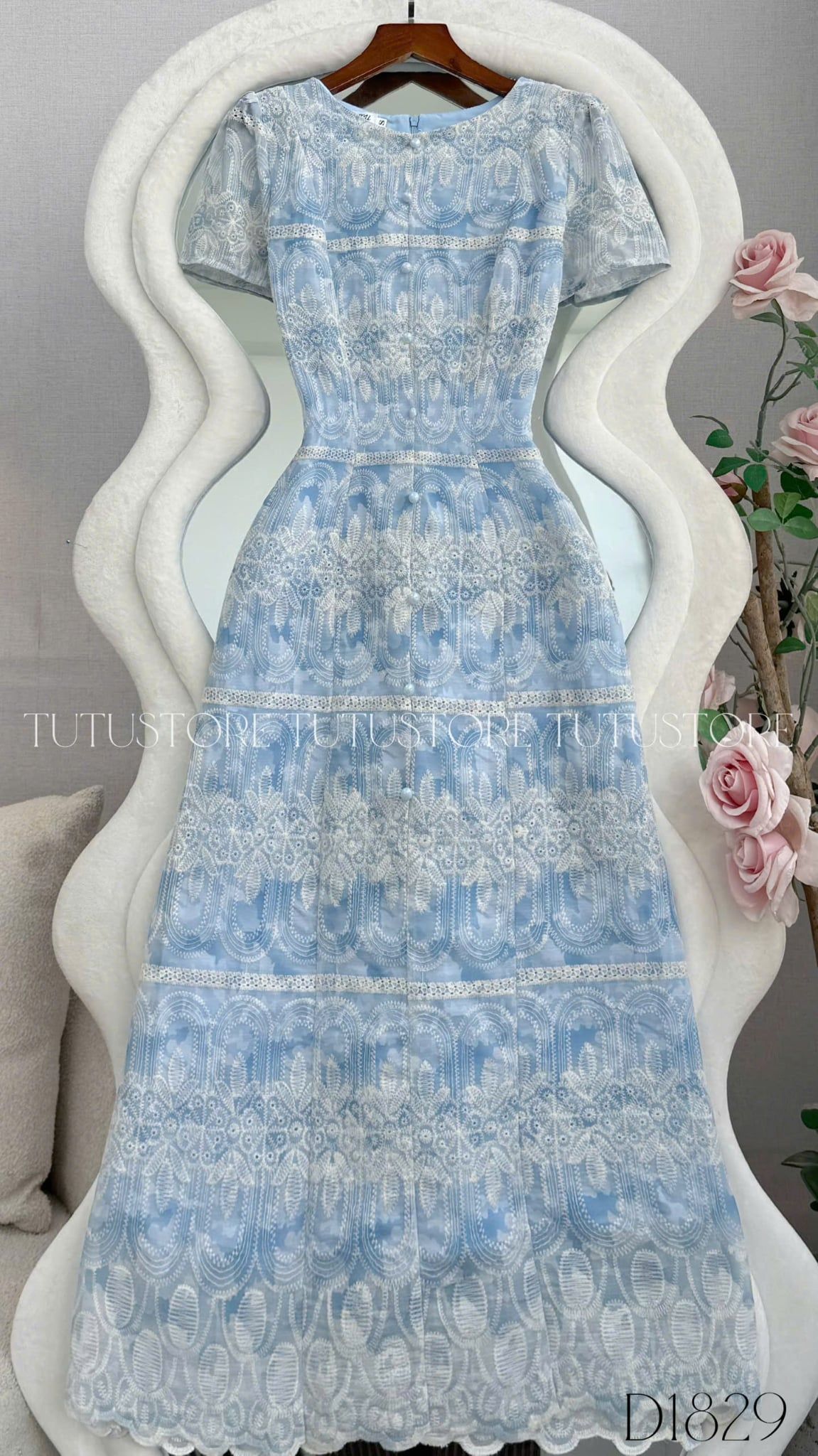 Đầm Thiết Kế Cúc Kiểu Dáng Dài Đi Chơi TuTu Store Mã D1829