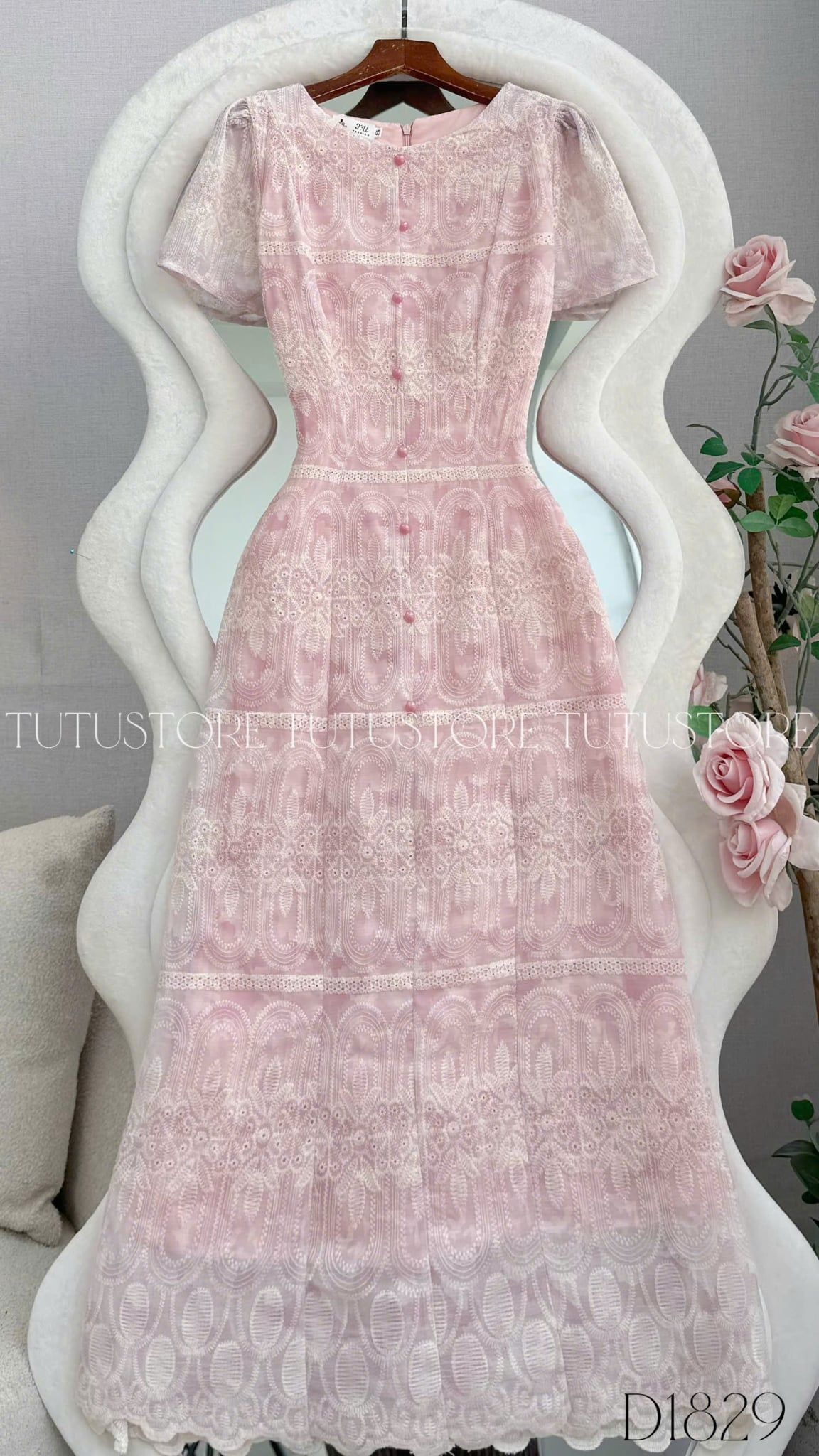 Đầm Thiết Kế Cúc Kiểu Dáng Dài Đi Chơi TuTu Store Mã D1829