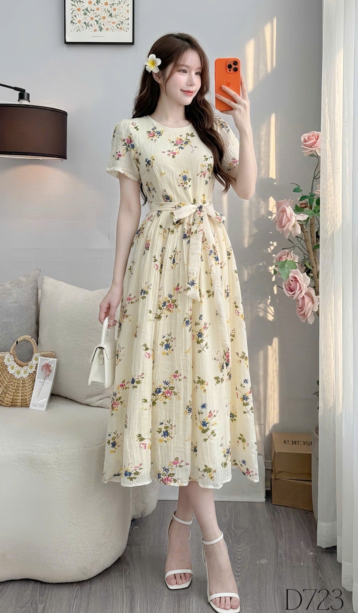 Đầm Thiết Kế Cổ Tròn Dáng Xòe Thắt Nơ  Đi Tiệc TuTu Store Mã D723