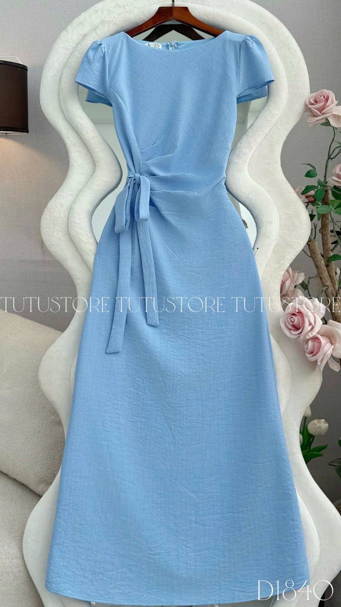 Đầm Thiết Kế Cổ Thuyền Buộc Eo Dáng Dài Đi Chơi TuTu Store Mã D1840