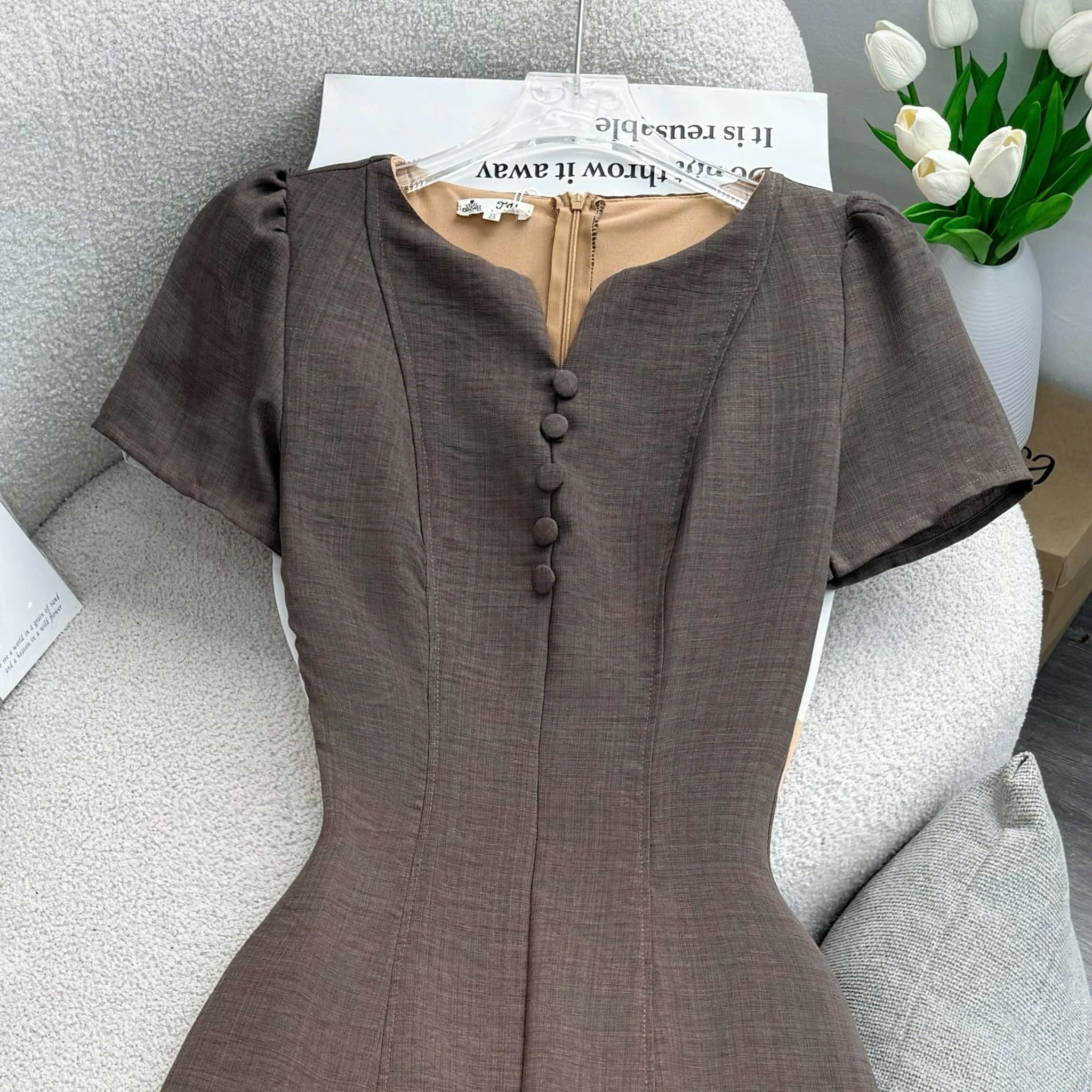 Đầm Thiết Kế Cổ V Dáng Xòe Công Sở TuTu Store Mã D1830