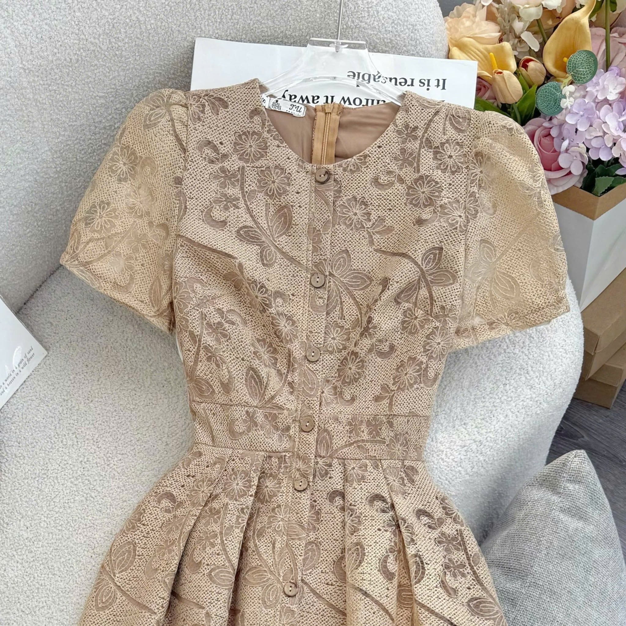 Đầm Thiết Kế Cổ Tròn Dáng Xòe Đi Chơi TuTu Store Mã D1828