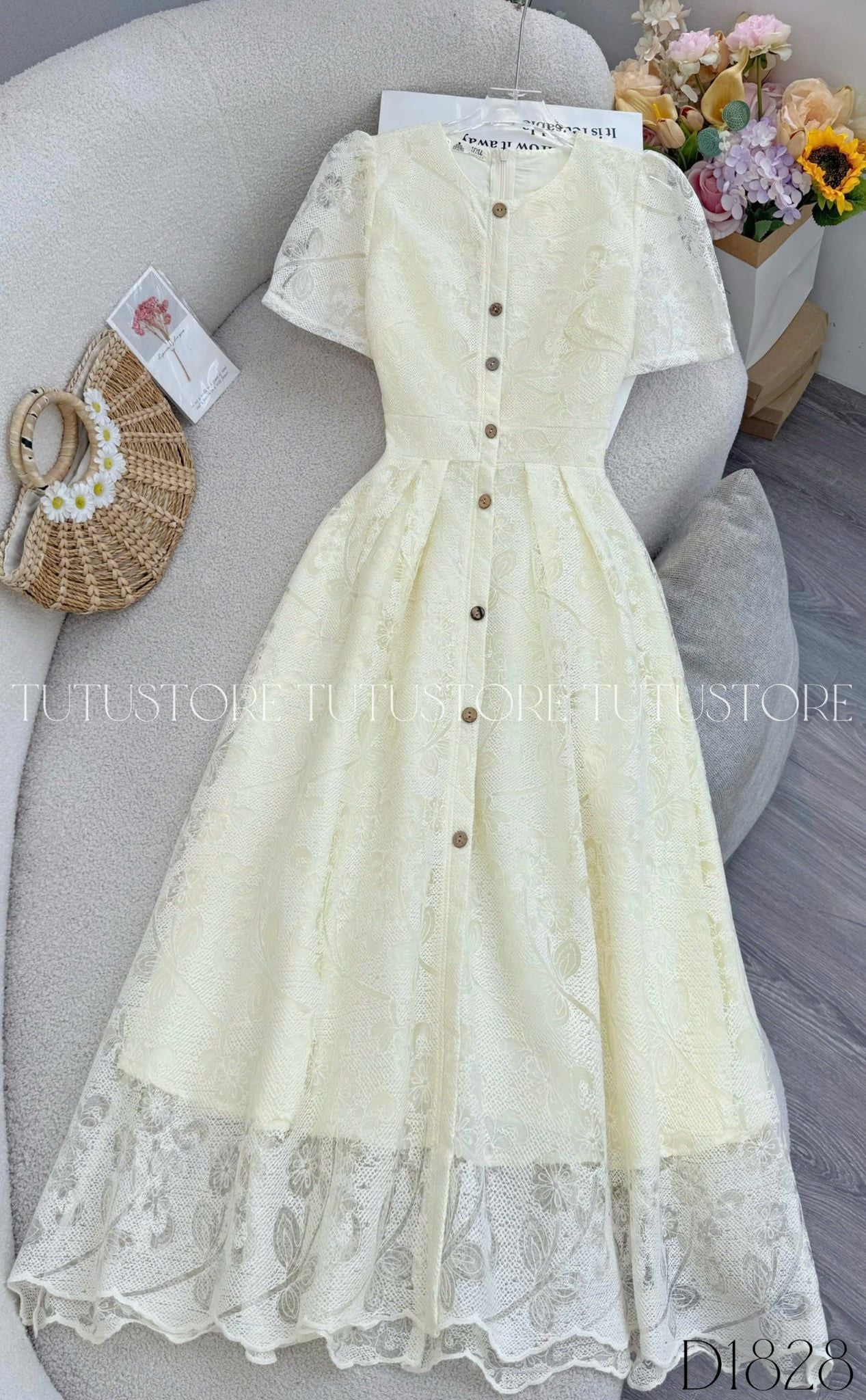 Đầm Thiết Kế Cổ Tròn Dáng Xòe Đi Chơi TuTu Store Mã D1828