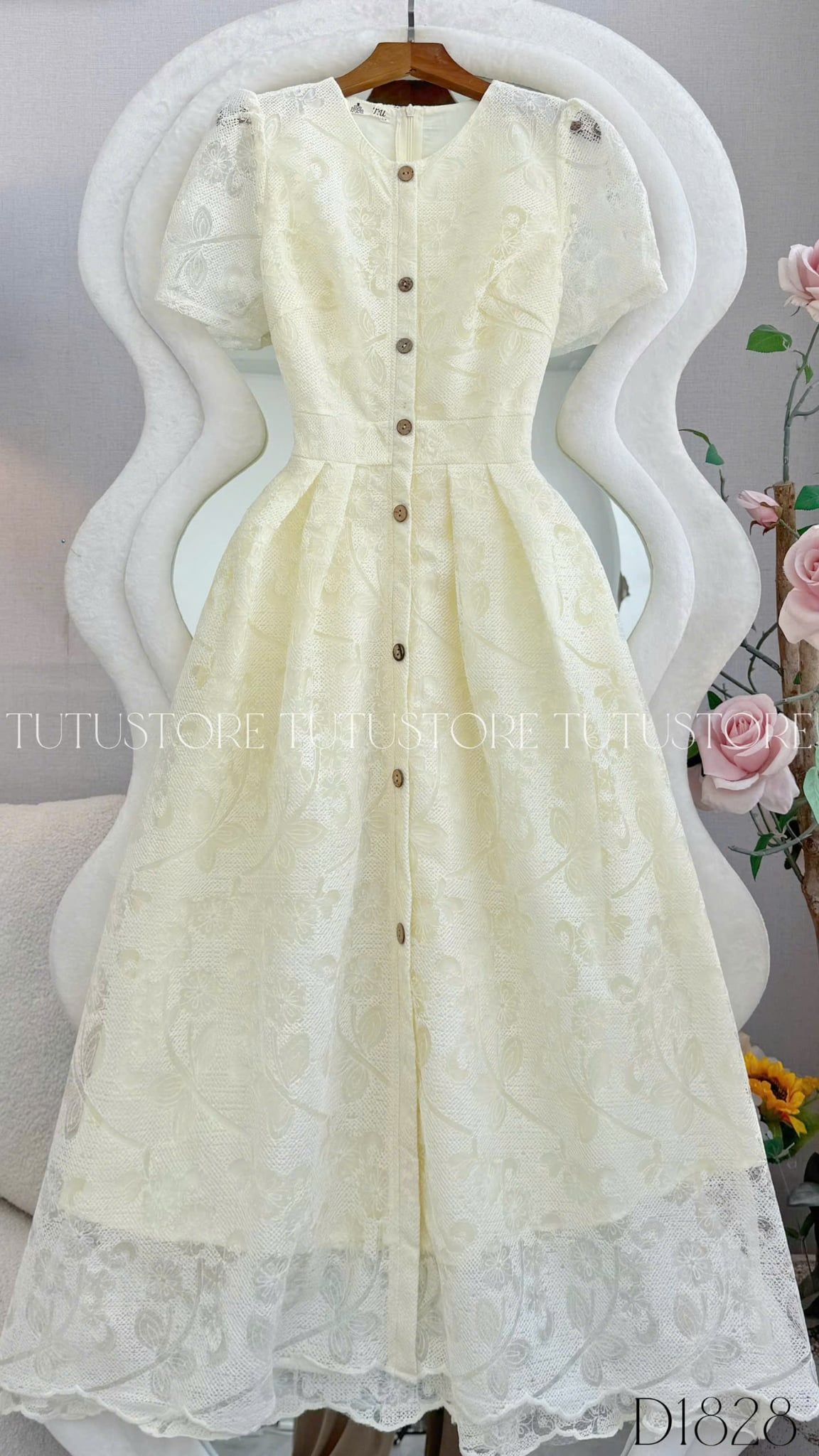 Đầm Thiết Kế Cổ Tròn Dáng Xòe Đi Chơi TuTu Store Mã D1828