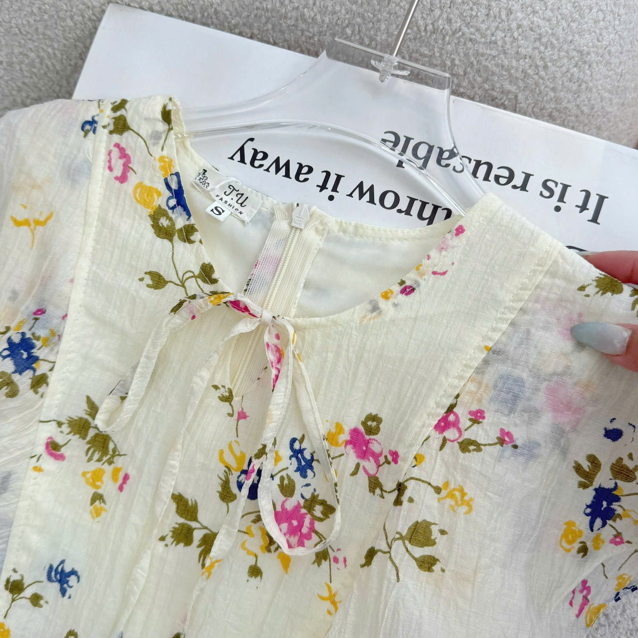 Đầm Hoa Thiết Kế Vai Bèo Dáng Xòe Xinh Xắn Đi Chơi TuTu Store Mã D1836