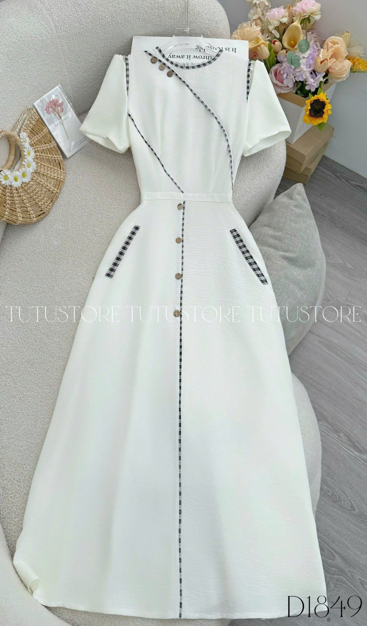 Đầm Thiết Kế Cổ Tròn Dáng Xòe Đi Chơi TuTu Store Mã D1849
