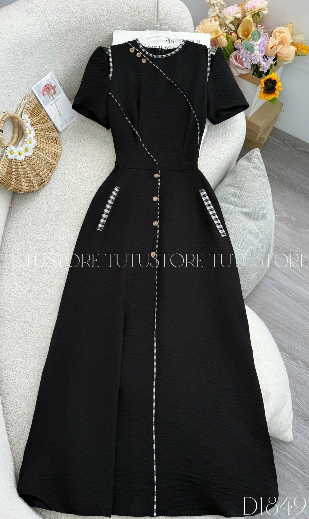 Đầm Thiết Kế Cổ Tròn Dáng Xòe Đi Chơi TuTu Store Mã D1849