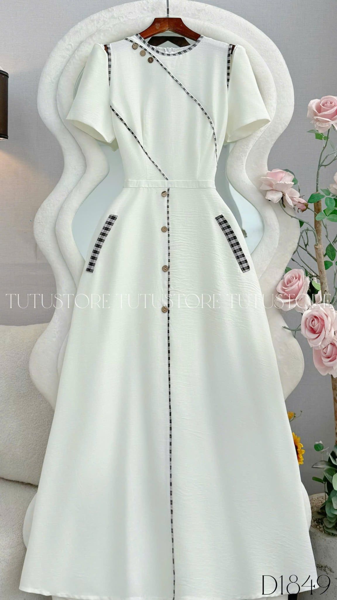 Đầm Thiết Kế Cổ Tròn Dáng Xòe Đi Chơi TuTu Store Mã D1849