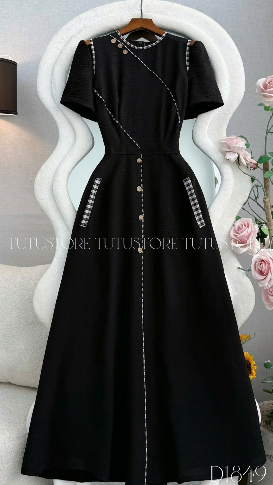Đầm Thiết Kế Cổ Tròn Dáng Xòe Đi Chơi TuTu Store Mã D1849