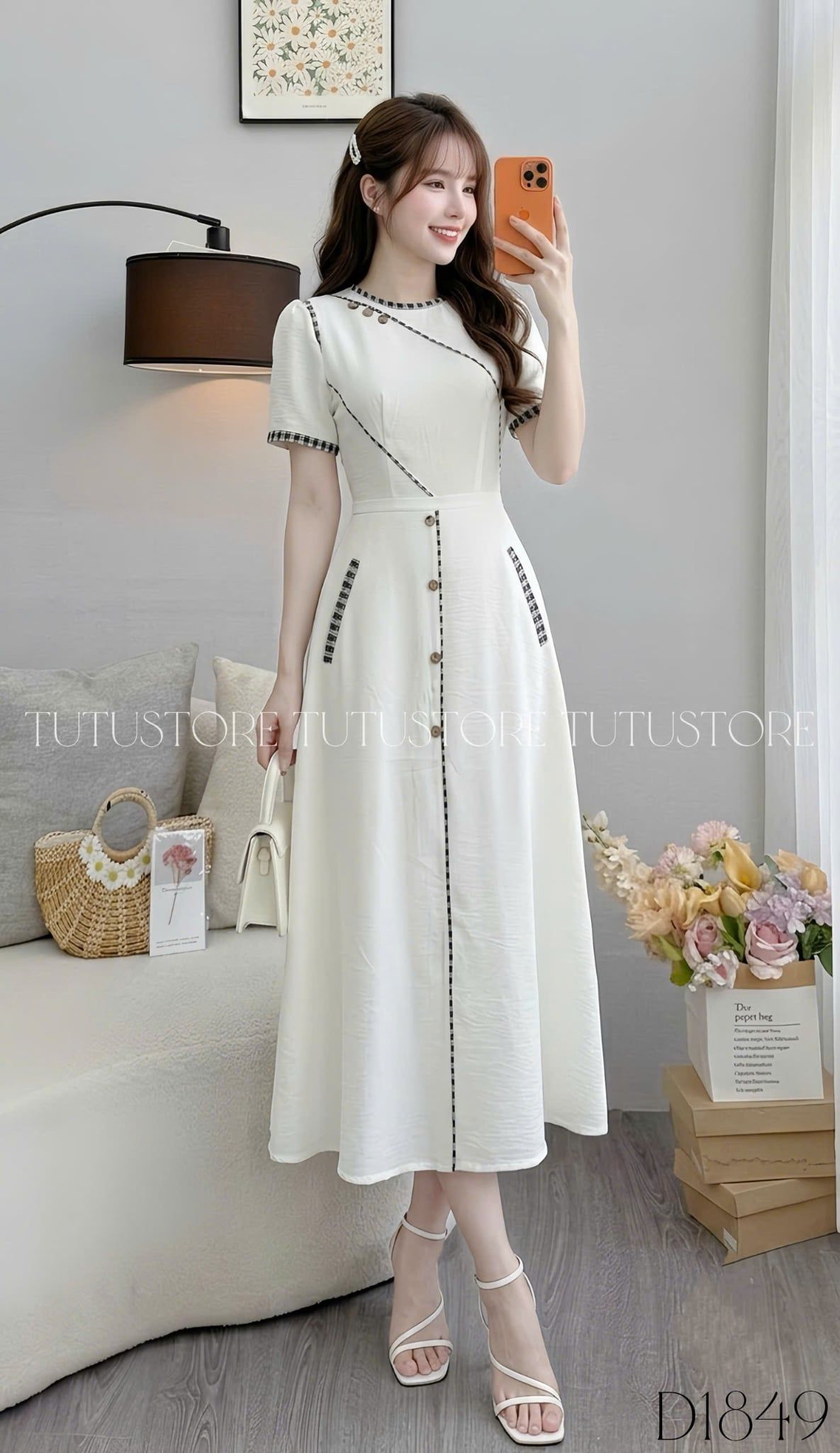 Đầm Thiết Kế Cổ Tròn Dáng Xòe Đi Chơi TuTu Store Mã D1849