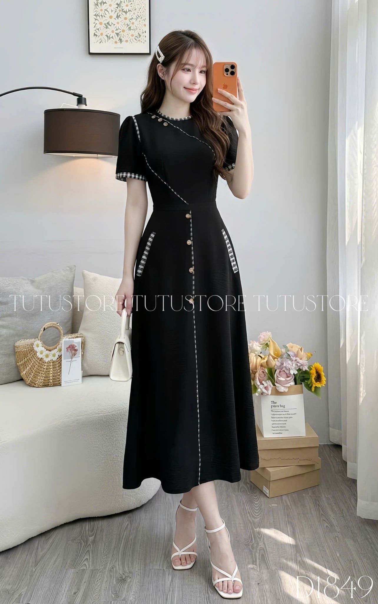 Đầm Thiết Kế Cổ Tròn Dáng Xòe Đi Chơi TuTu Store Mã D1849