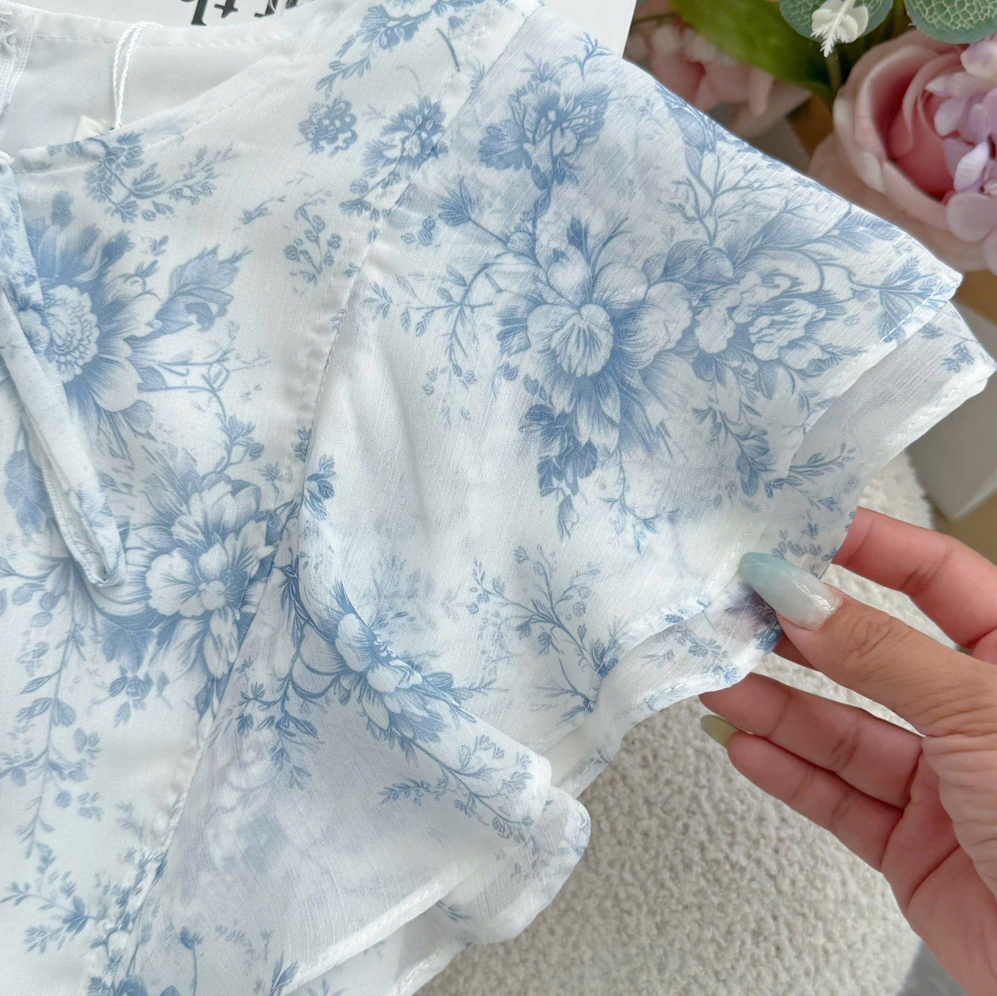 Đầm Thiết Kế Vai Bèo Cánh Tiên Hoa Xanh Đầm Đi Tiệc TuTu Store Mã D1853