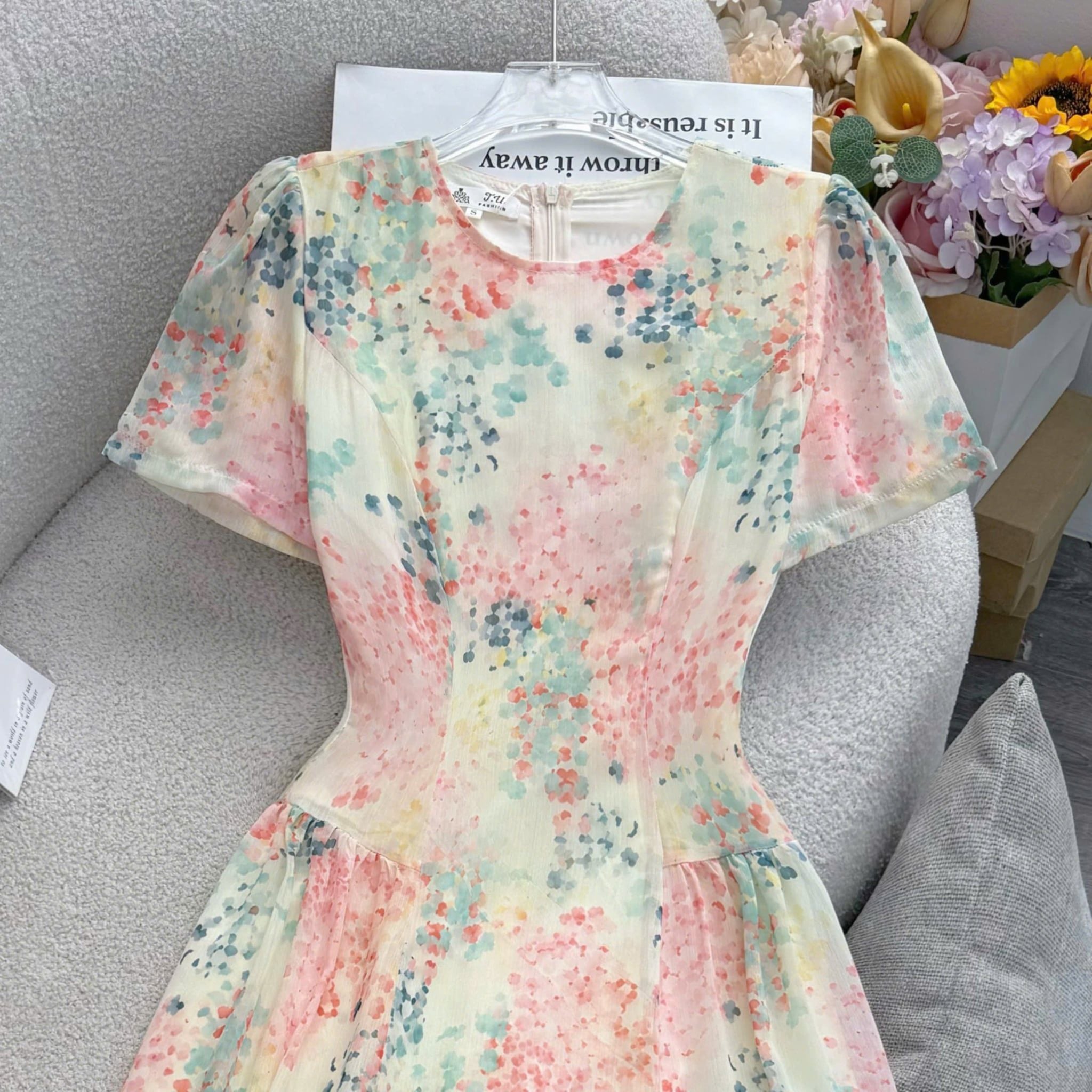 Đầm Thiết Kế Cổ Tròn Dáng Dài Đầm Đi Tiệc TuTu Store Mã D1871