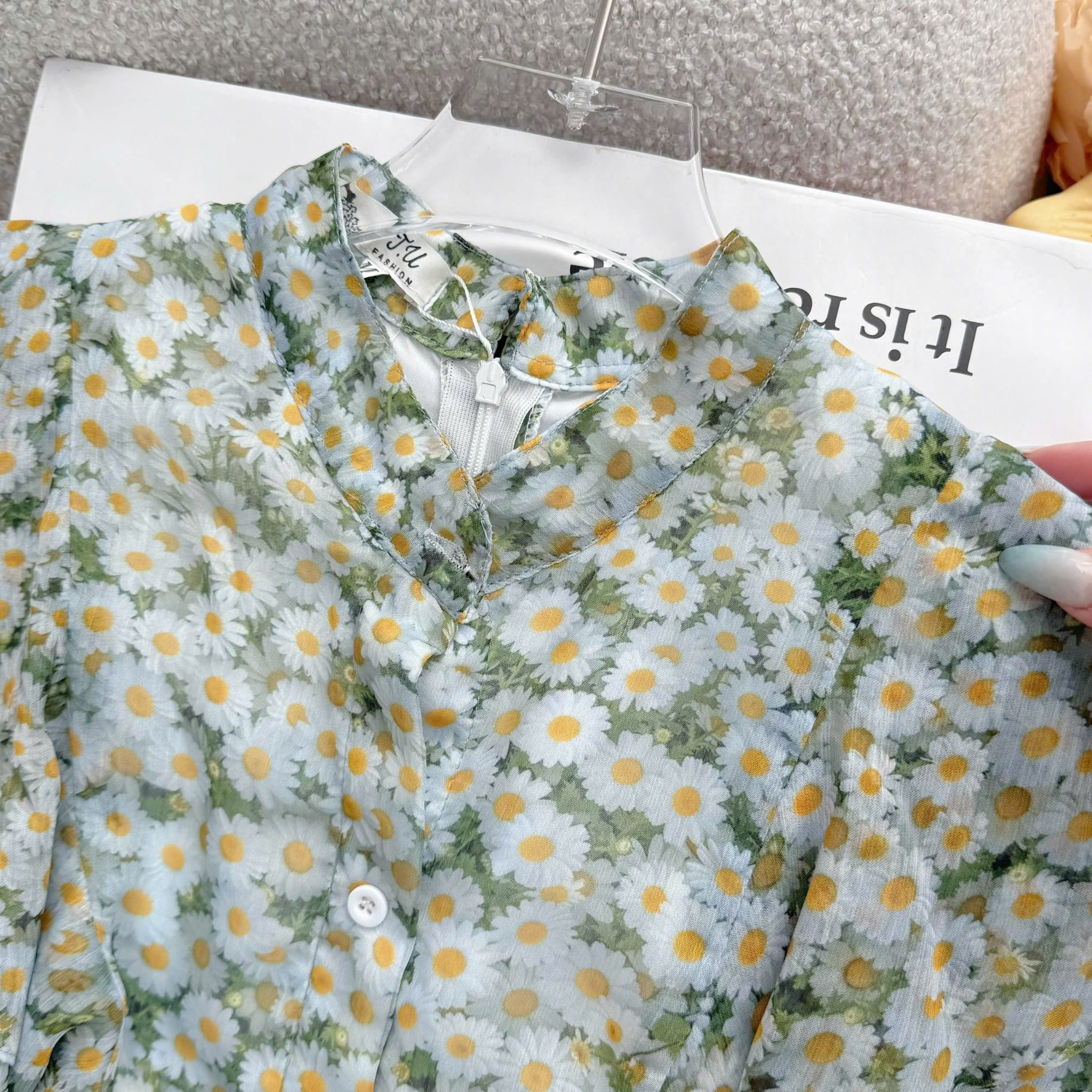 Đầm Thiết Kế Vai Bèo Cánh Tiên Dáng Xòe Họa Tiết Hoa 3D Đầm Đi Tiệc TuTu Store Mã D1858
