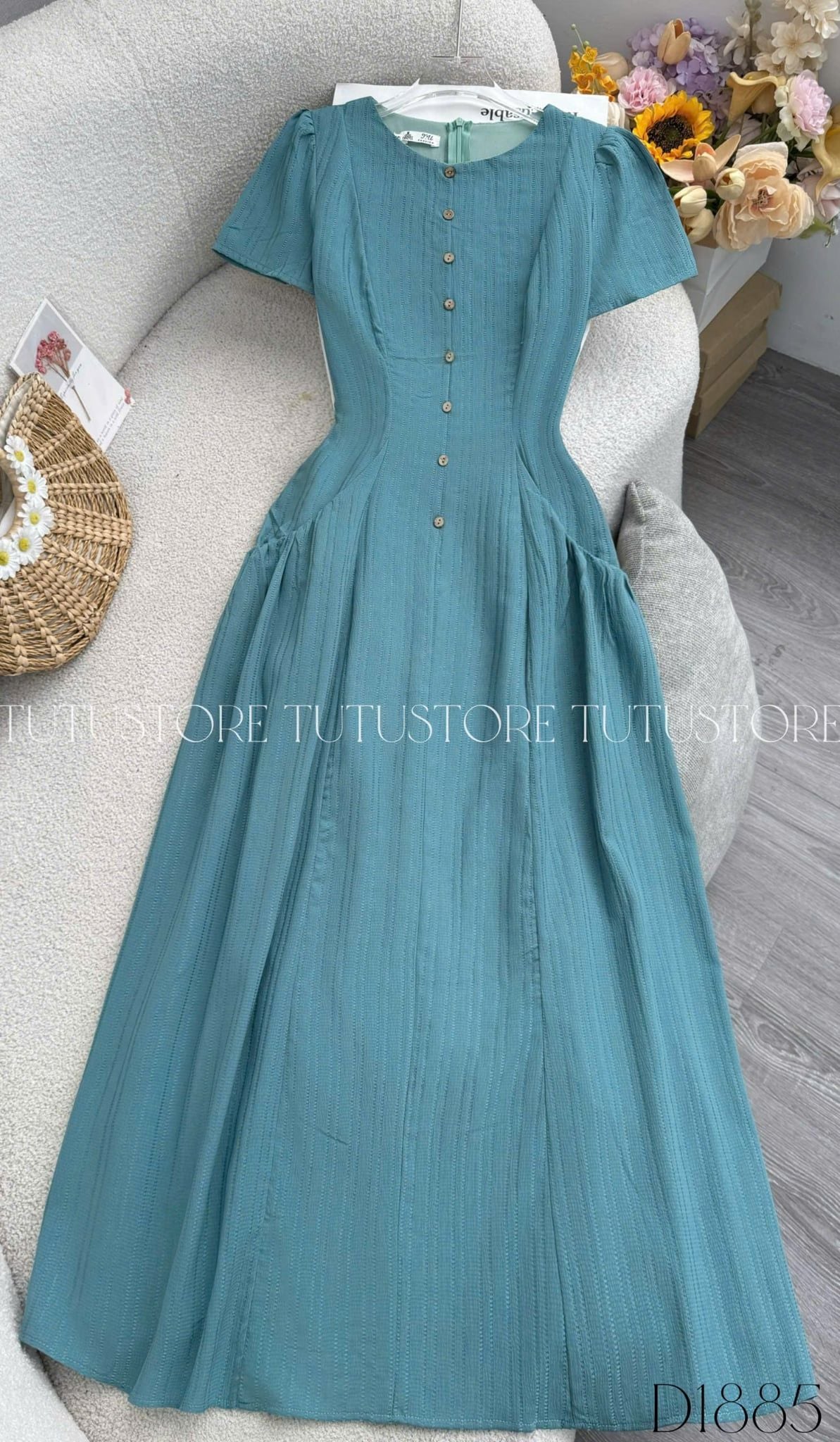 Đầm Thiết Kế Cổ Tròn Dáng Xòe Túi Hông Kiểu Đầm Đi Tiệc TuTu Store Mã D1885