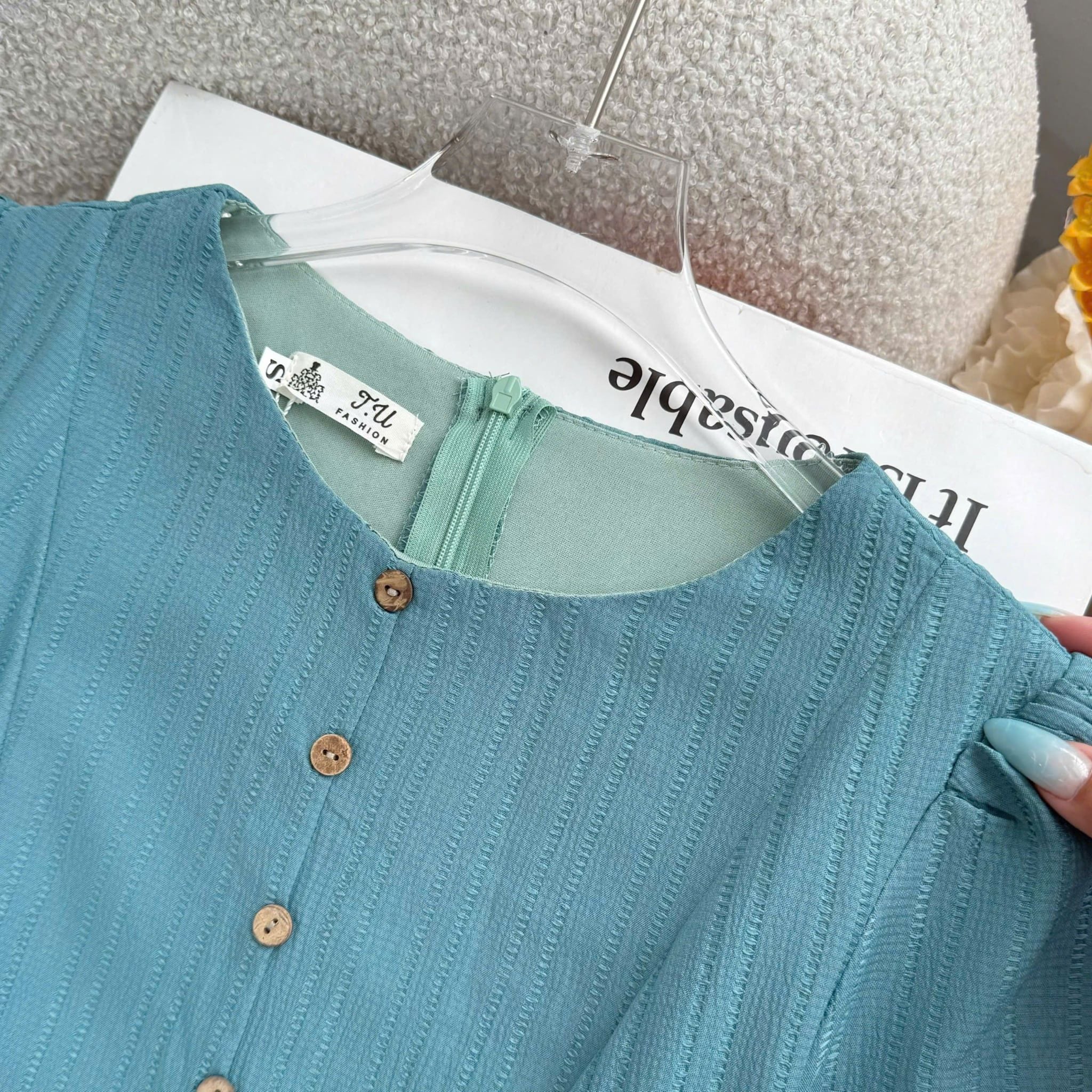 Đầm Thiết Kế Cổ Tròn Dáng Xòe Túi Hông Kiểu Đầm Đi Tiệc TuTu Store Mã D1885