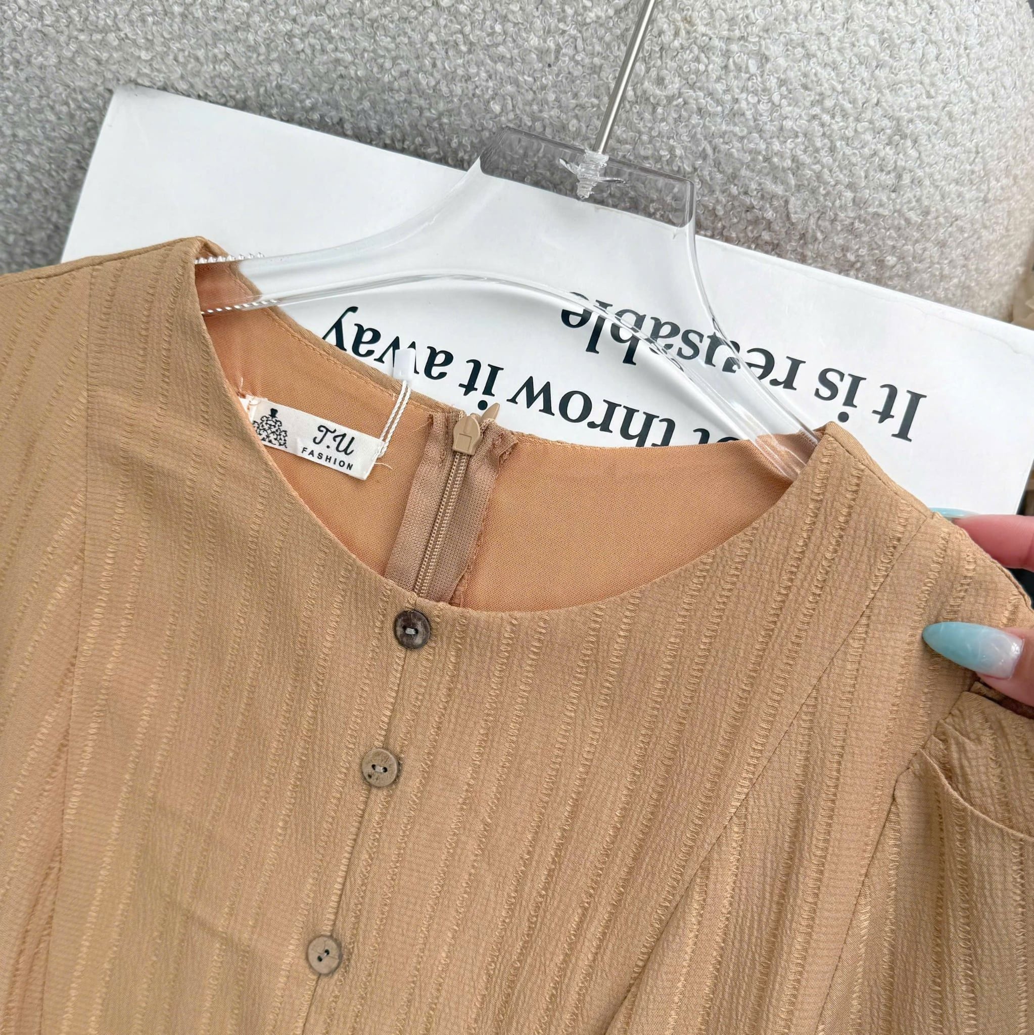 Đầm Thiết Kế Cổ Tròn Dáng Xòe Túi Hông Kiểu Đầm Đi Tiệc TuTu Store Mã D1885