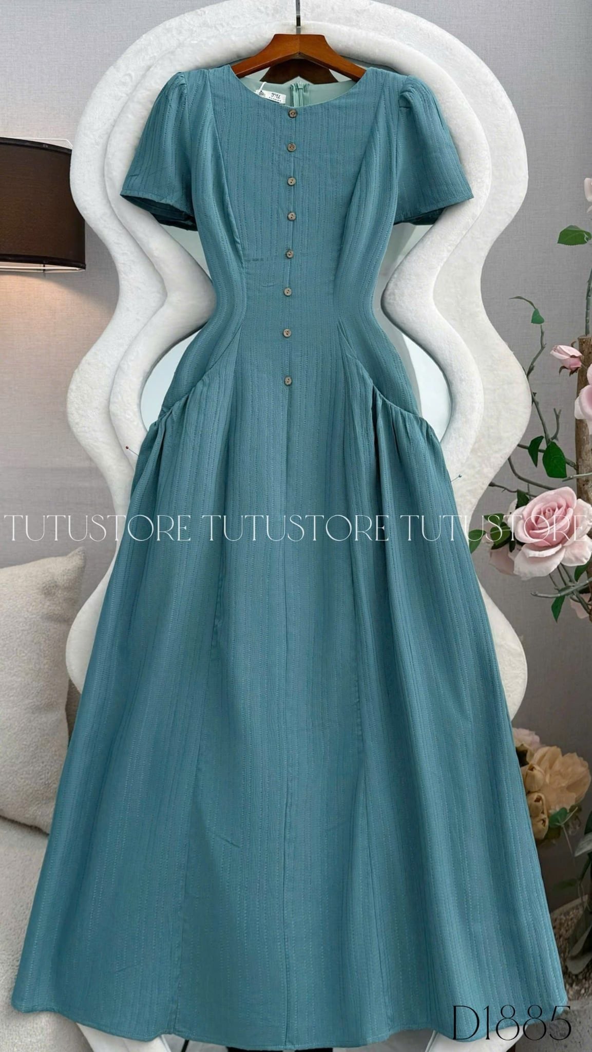 Đầm Thiết Kế Cổ Tròn Dáng Xòe Túi Hông Kiểu Đầm Đi Tiệc TuTu Store Mã D1885